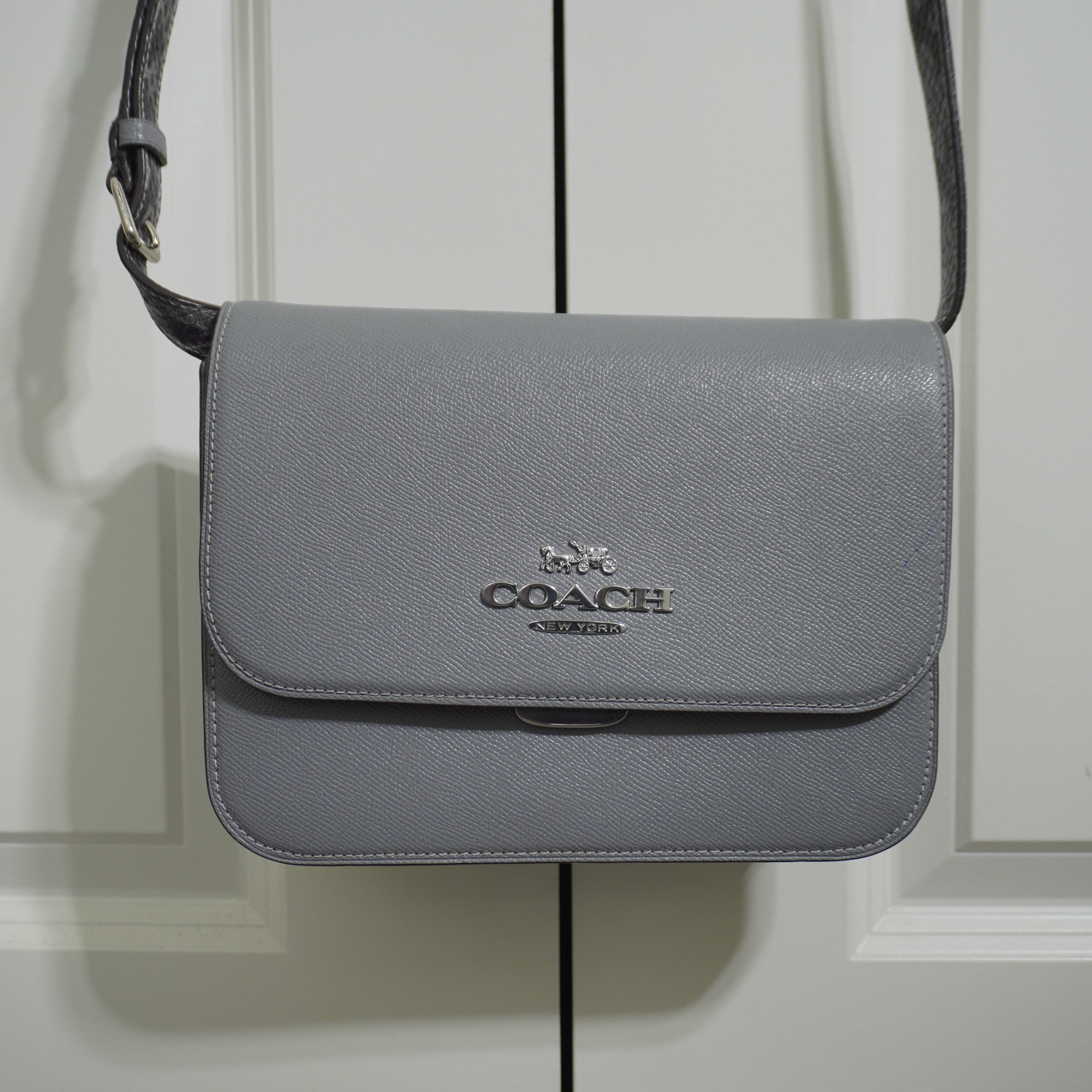 Coach Grey Crossbody Bag with Snake Print