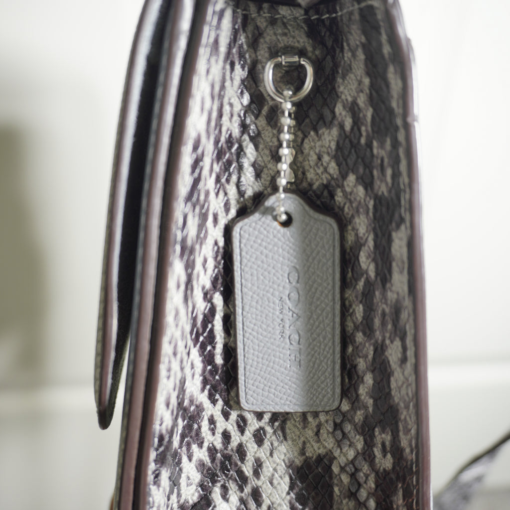 Coach Grey Crossbody Bag with Snake Print