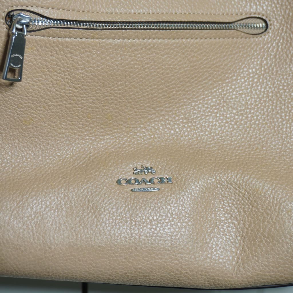Coach Beige Leather Shoulder Bag