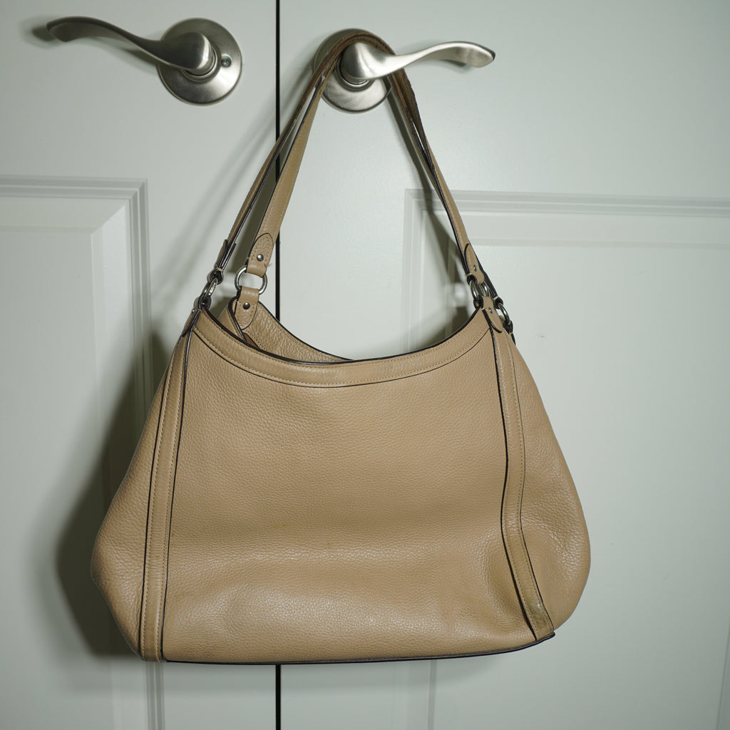 Coach Beige Leather Shoulder Bag