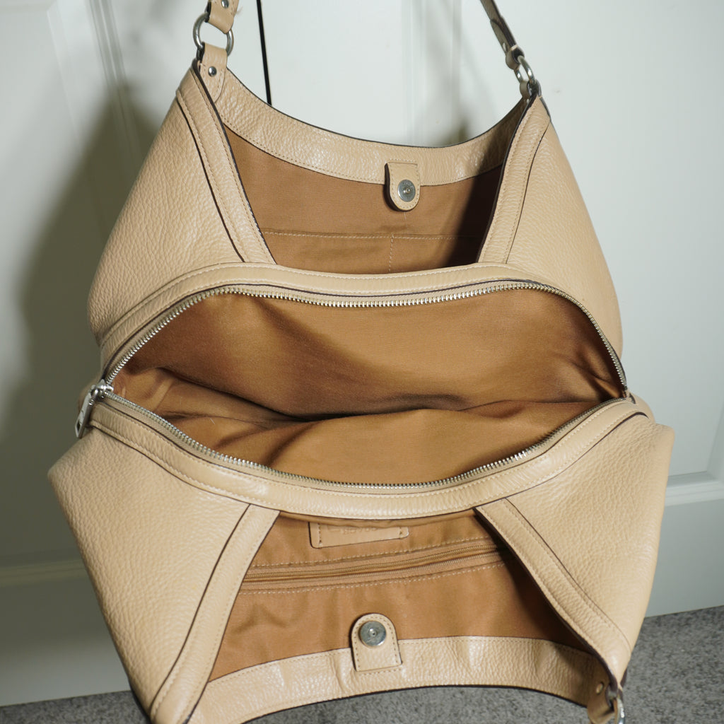 Coach Beige Leather Shoulder Bag