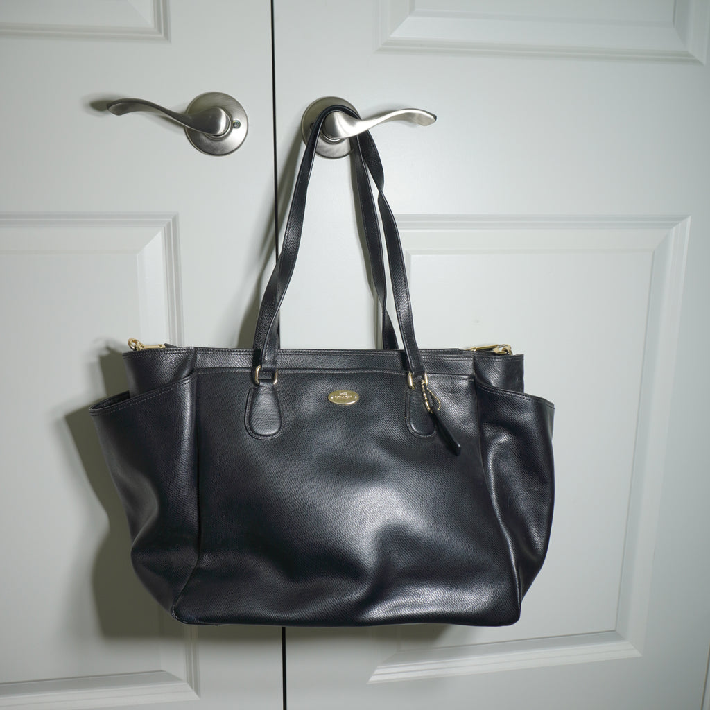 Coach Black Leather Tote Bag