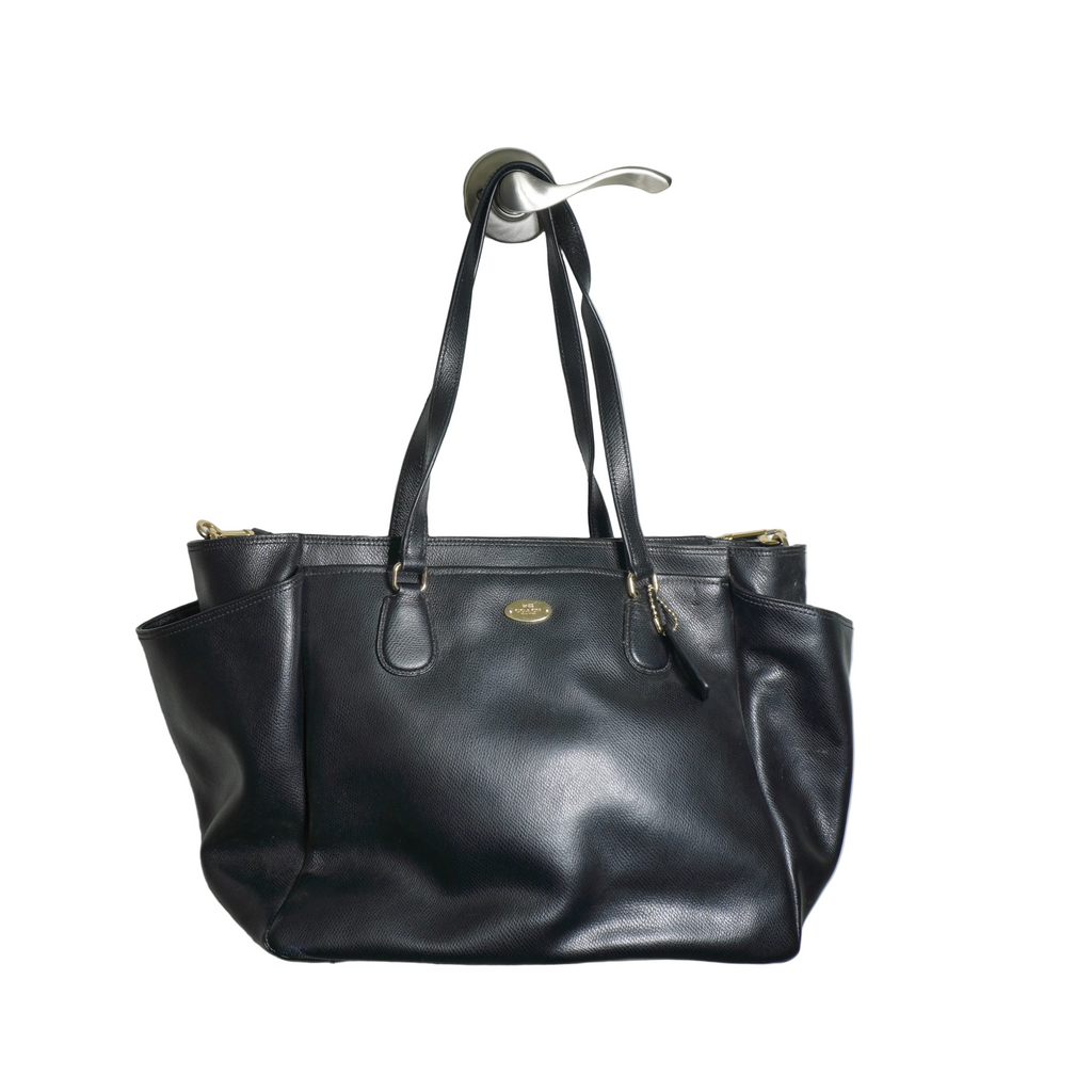 Coach Black Leather Tote Bag