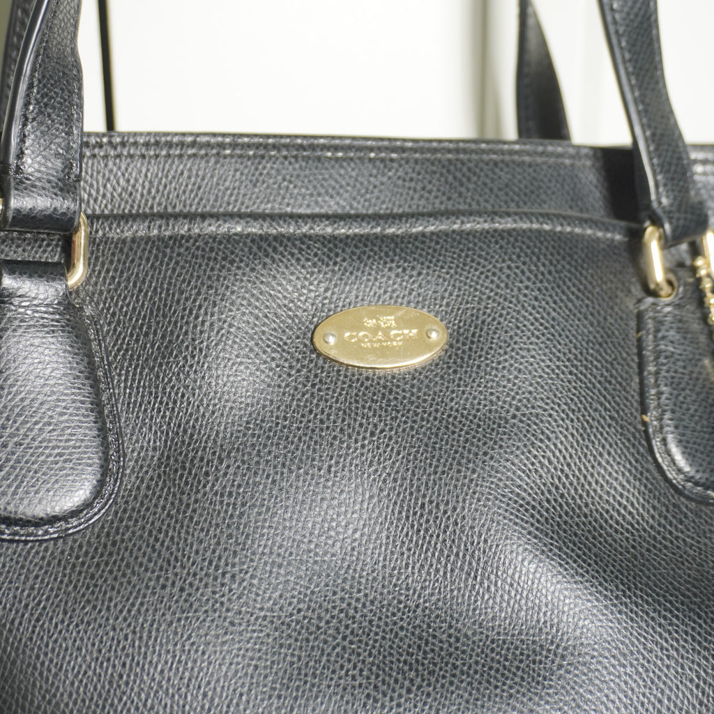 Coach Black Leather Tote Bag
