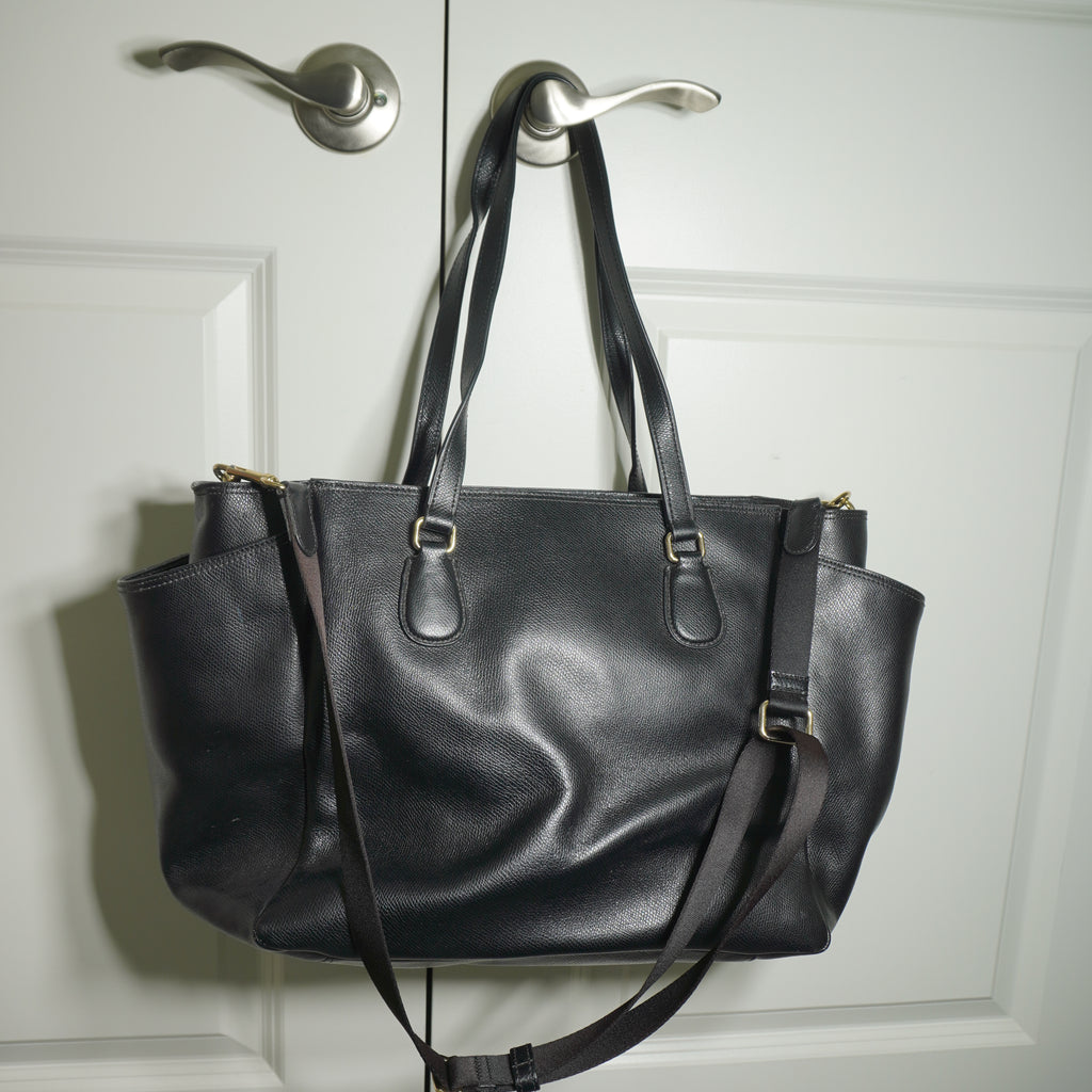 Coach Black Leather Tote Bag
