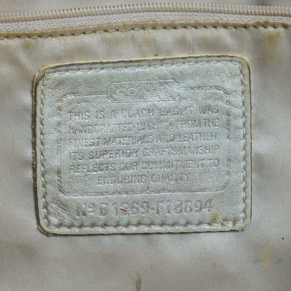 Coach Beige Gold Floral Signature C Shoulder Bag