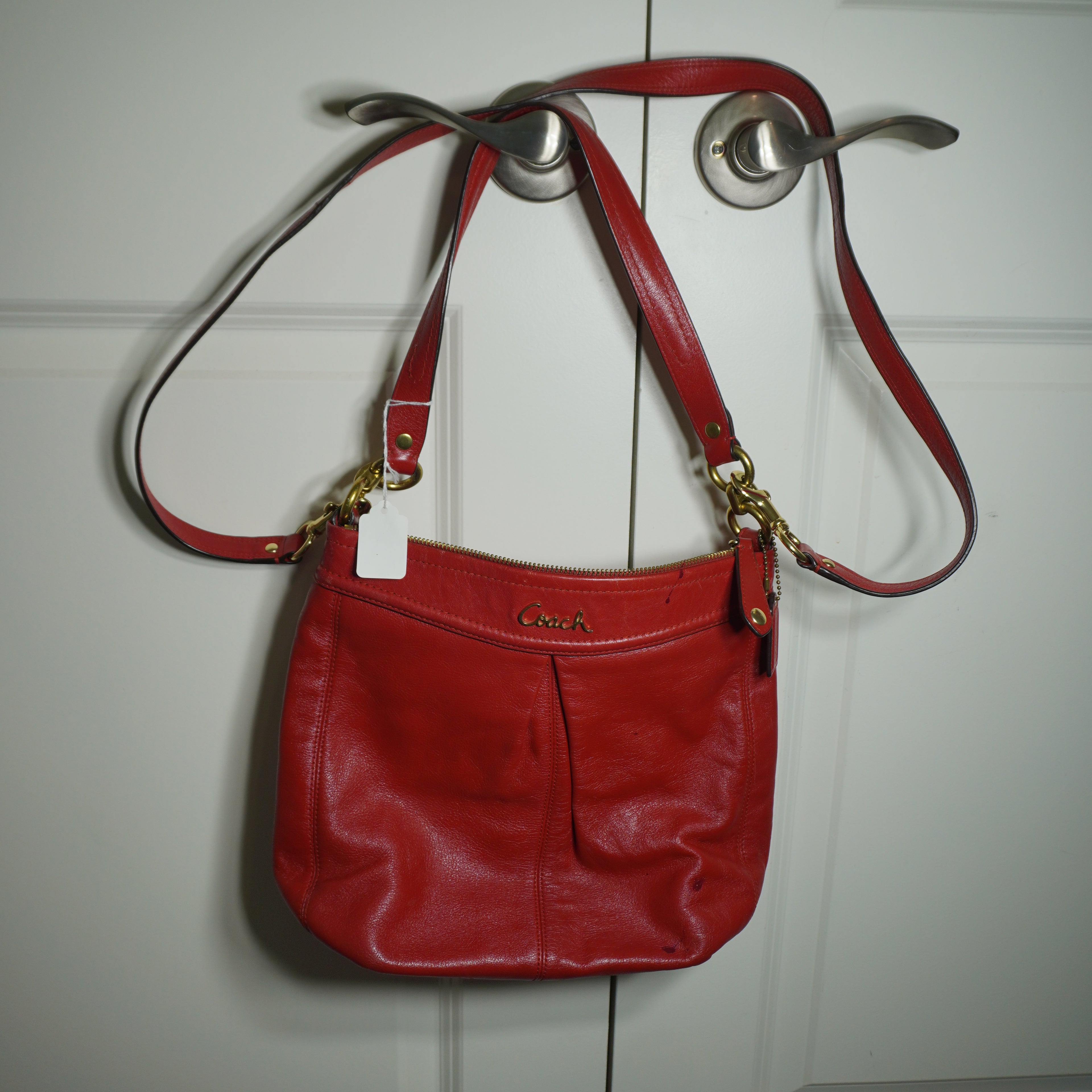 Coach Red Leather Crossbody Bag