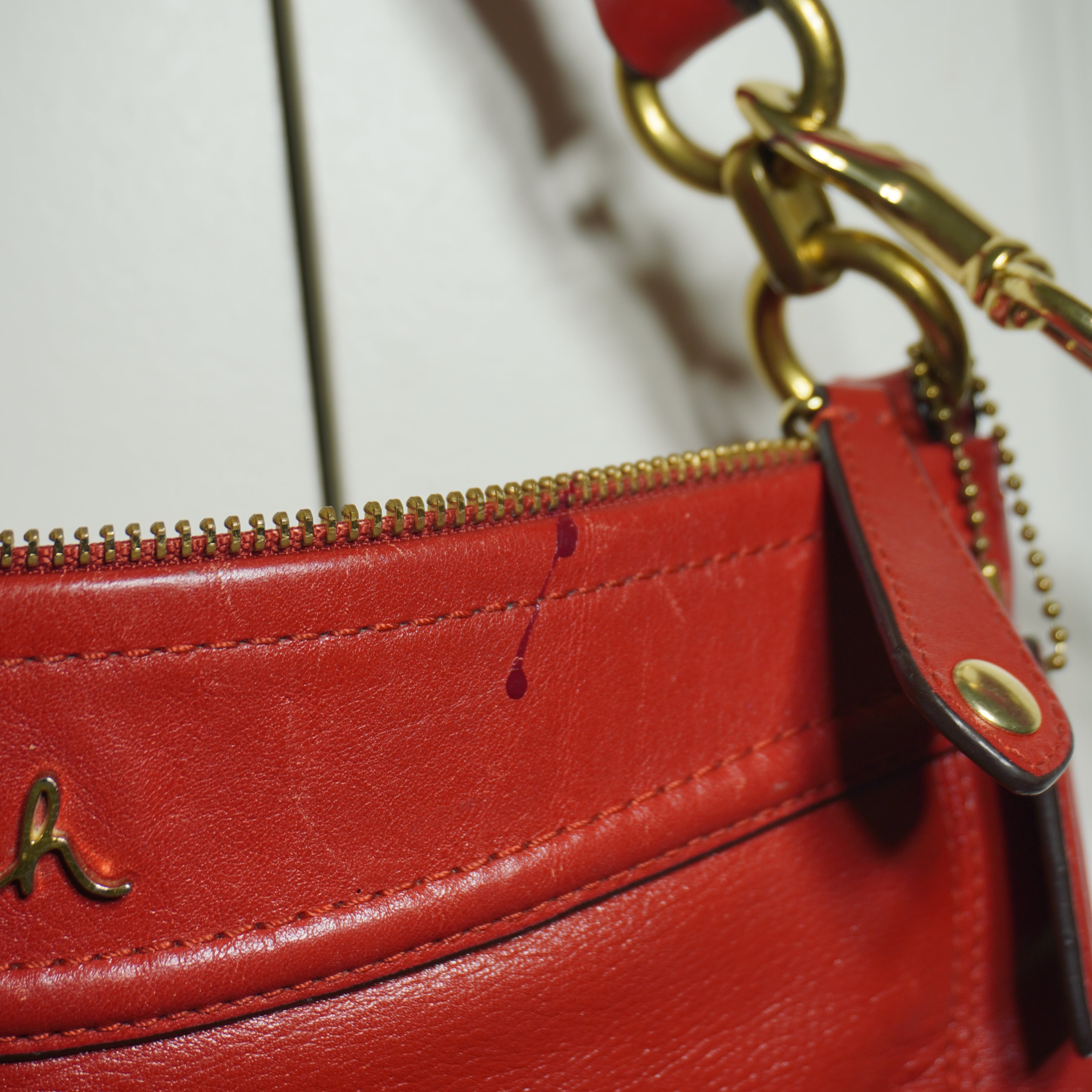 Coach Red Leather Crossbody Bag