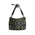 Coach Black Beige Signature C Shoulder Bag