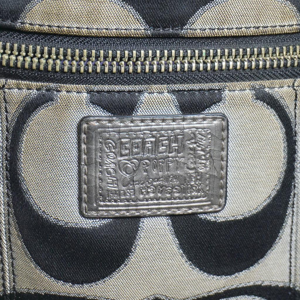 Coach Black Beige Signature C Shoulder Bag