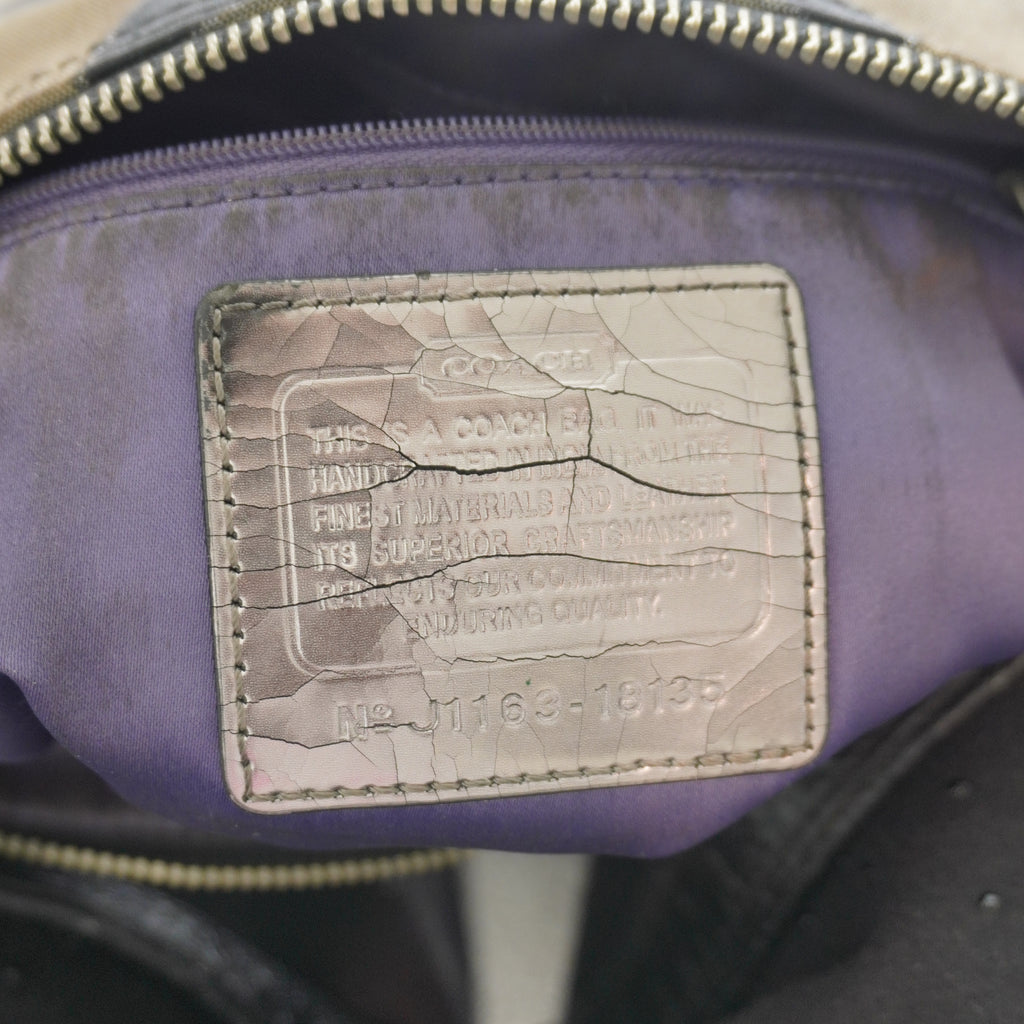 Coach Black Beige Signature C Shoulder Bag