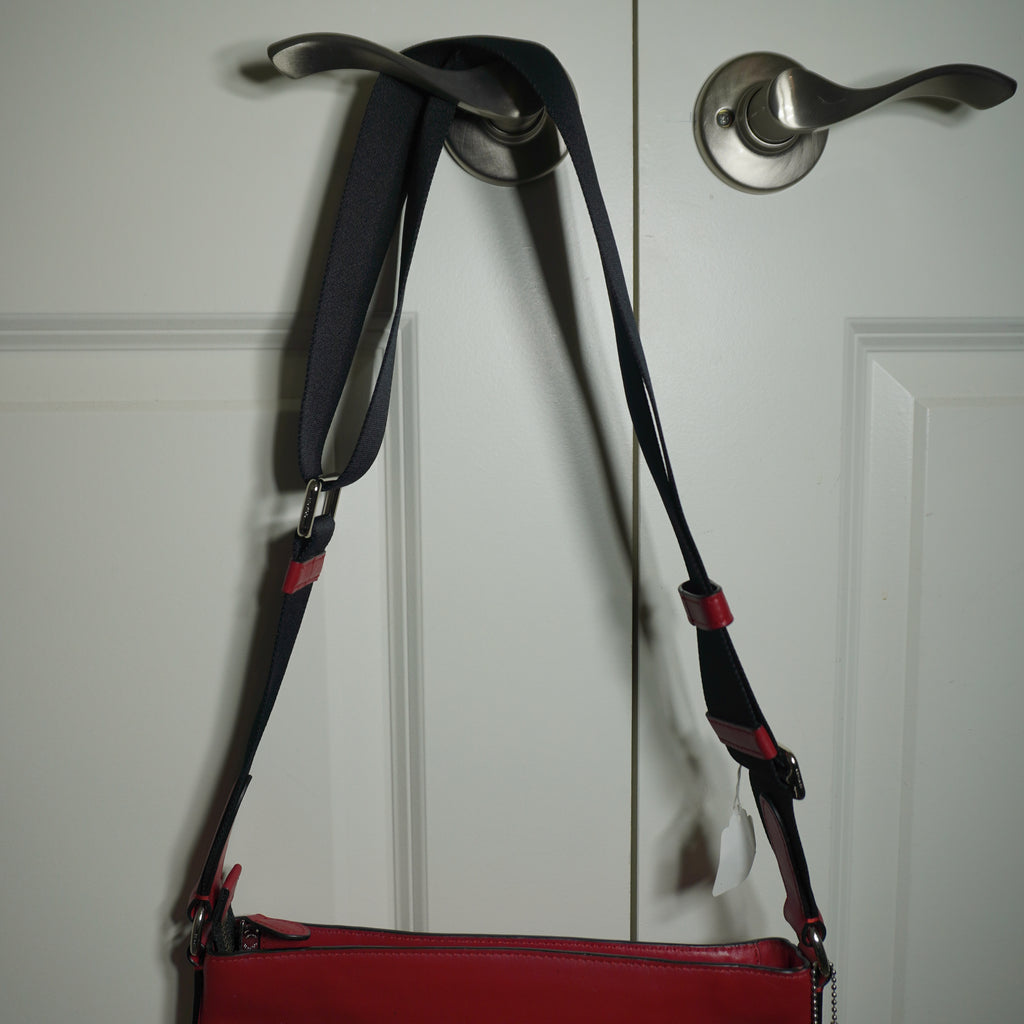 Coach Black Signature Red Trim Crossbody Bag