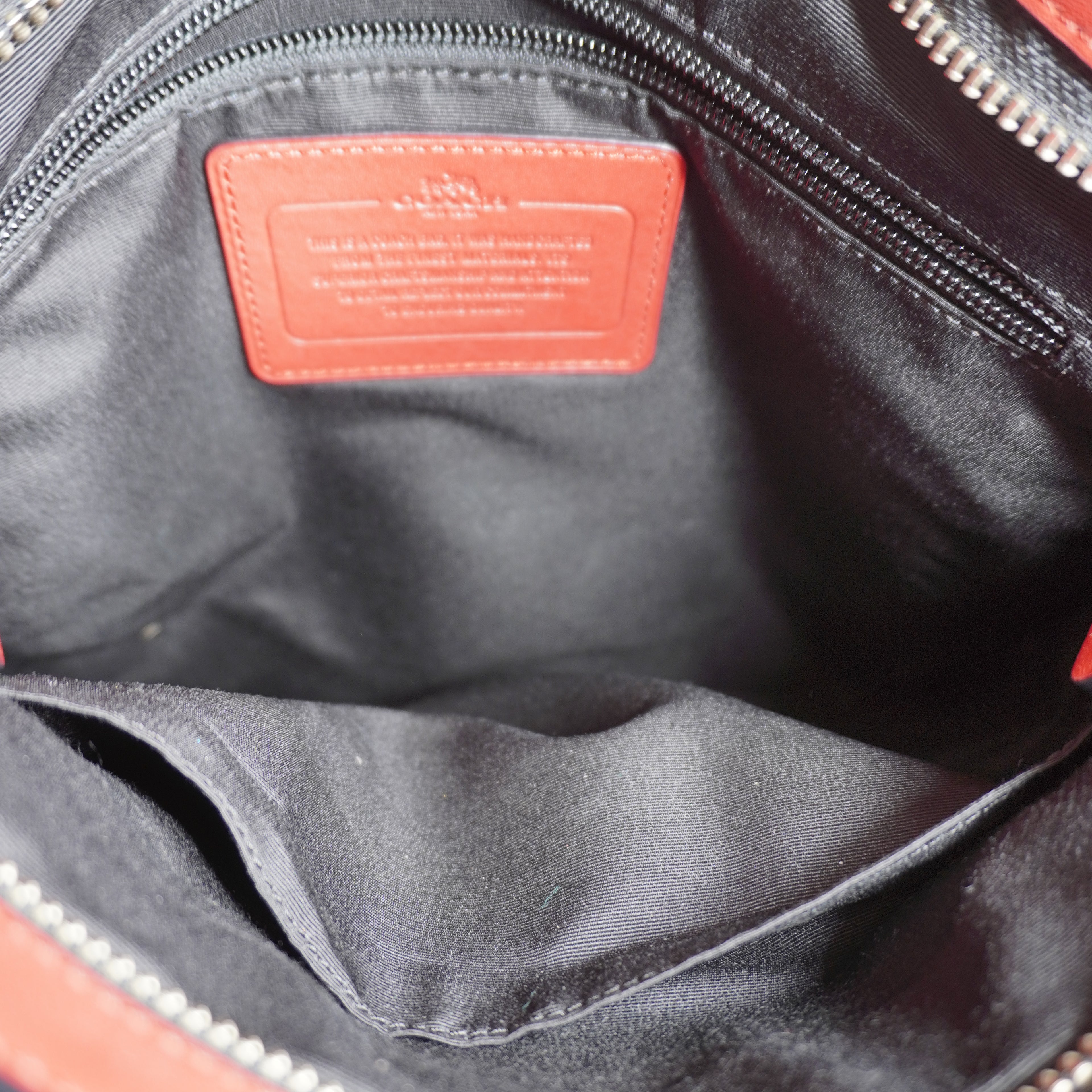Coach Black Signature Red Trim Crossbody Bag