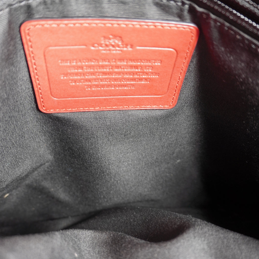 Coach Black Signature Red Trim Crossbody Bag
