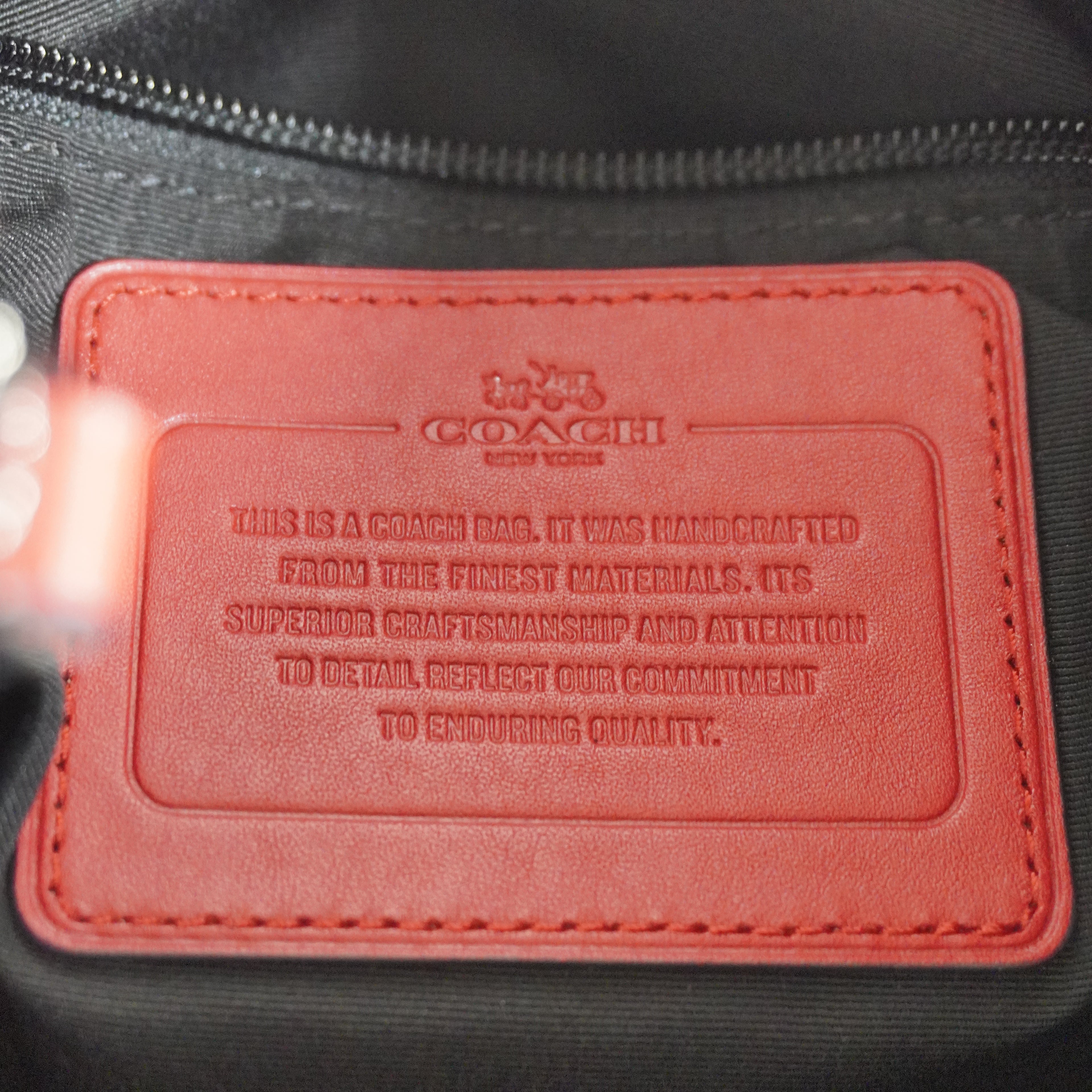 Coach Black Signature Red Trim Crossbody Bag