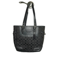 Coach Black Signature Canvas Leather Shoulder Bag