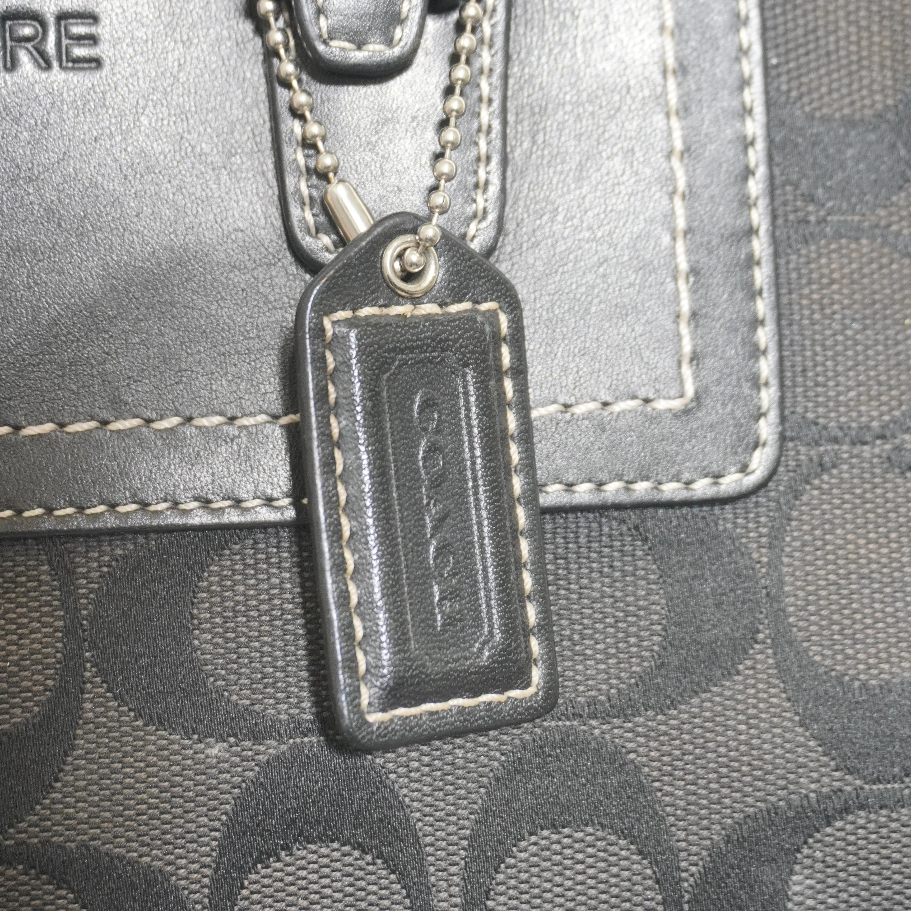 Coach Black Signature Canvas Leather Shoulder Bag