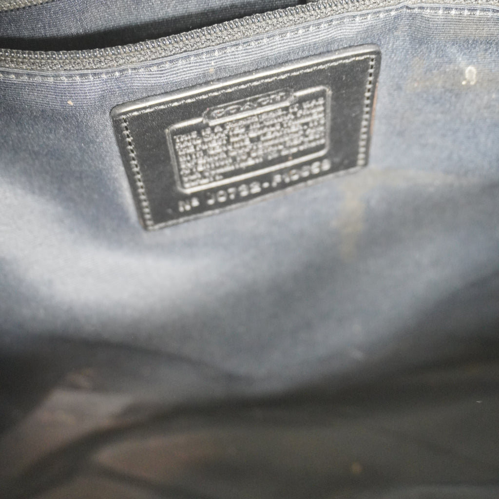 Coach Black Signature Canvas Leather Shoulder Bag