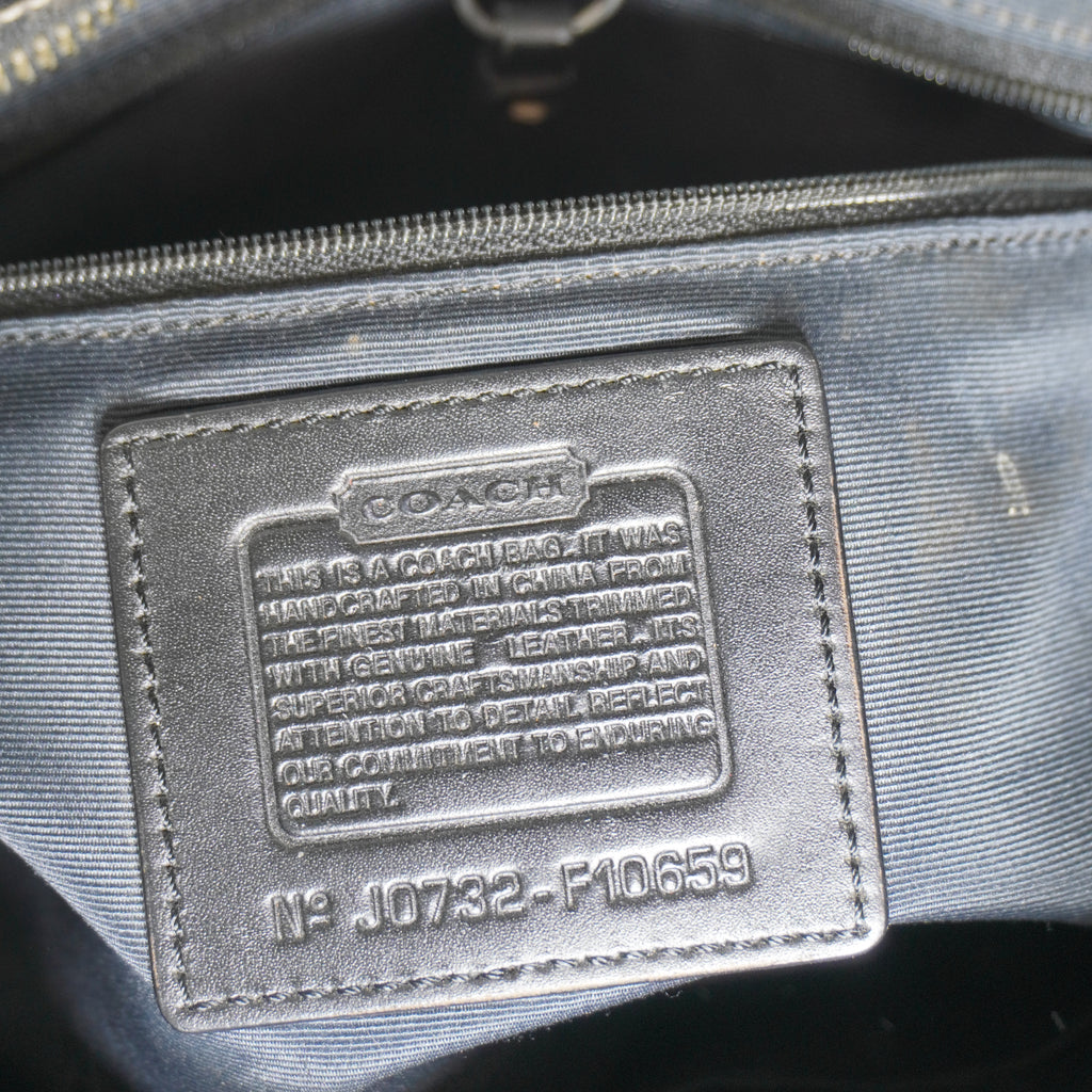 Coach Black Signature Canvas Leather Shoulder Bag