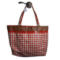 Coach White Orange Polka Dot Tote Bag