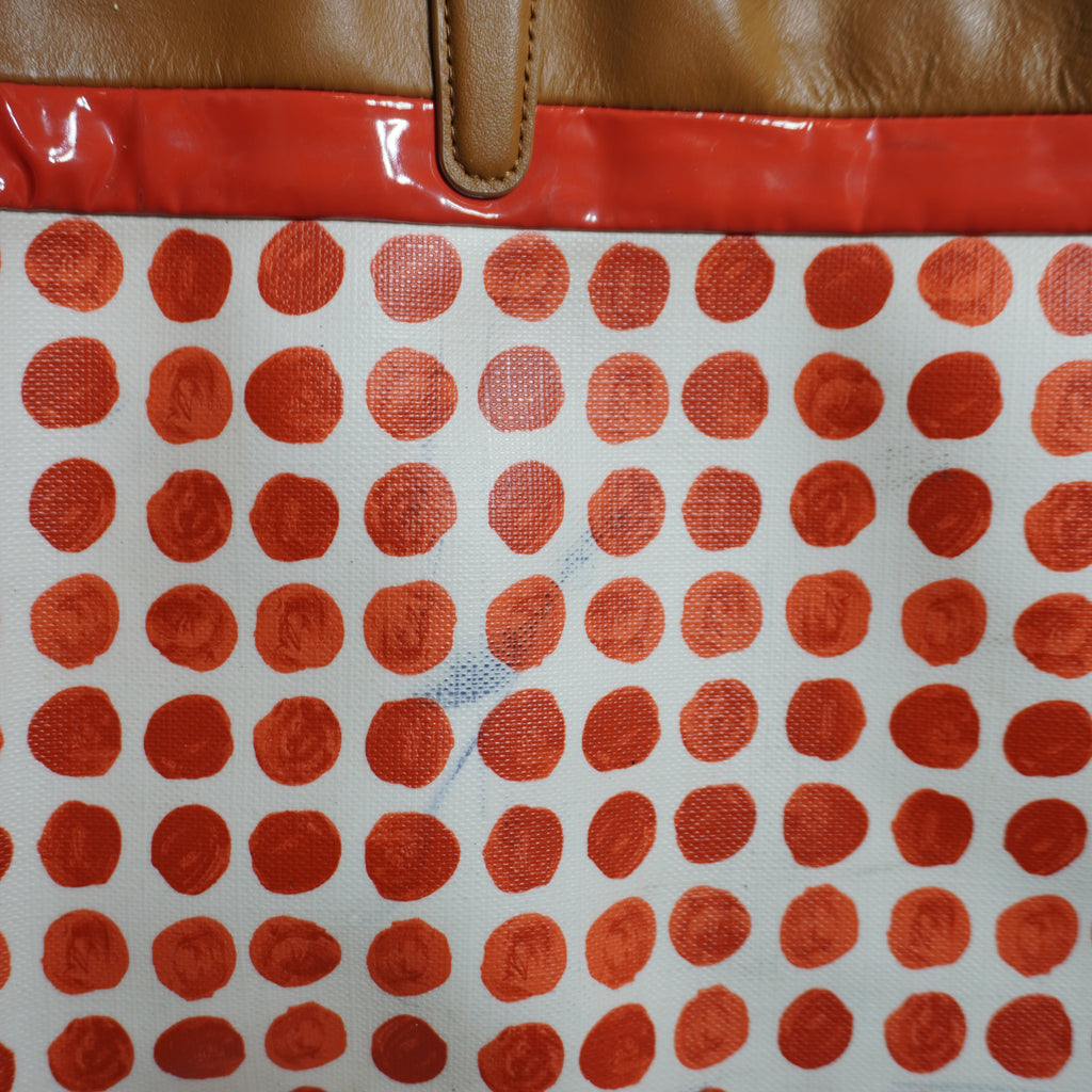 Coach White Orange Polka Dot Tote Bag