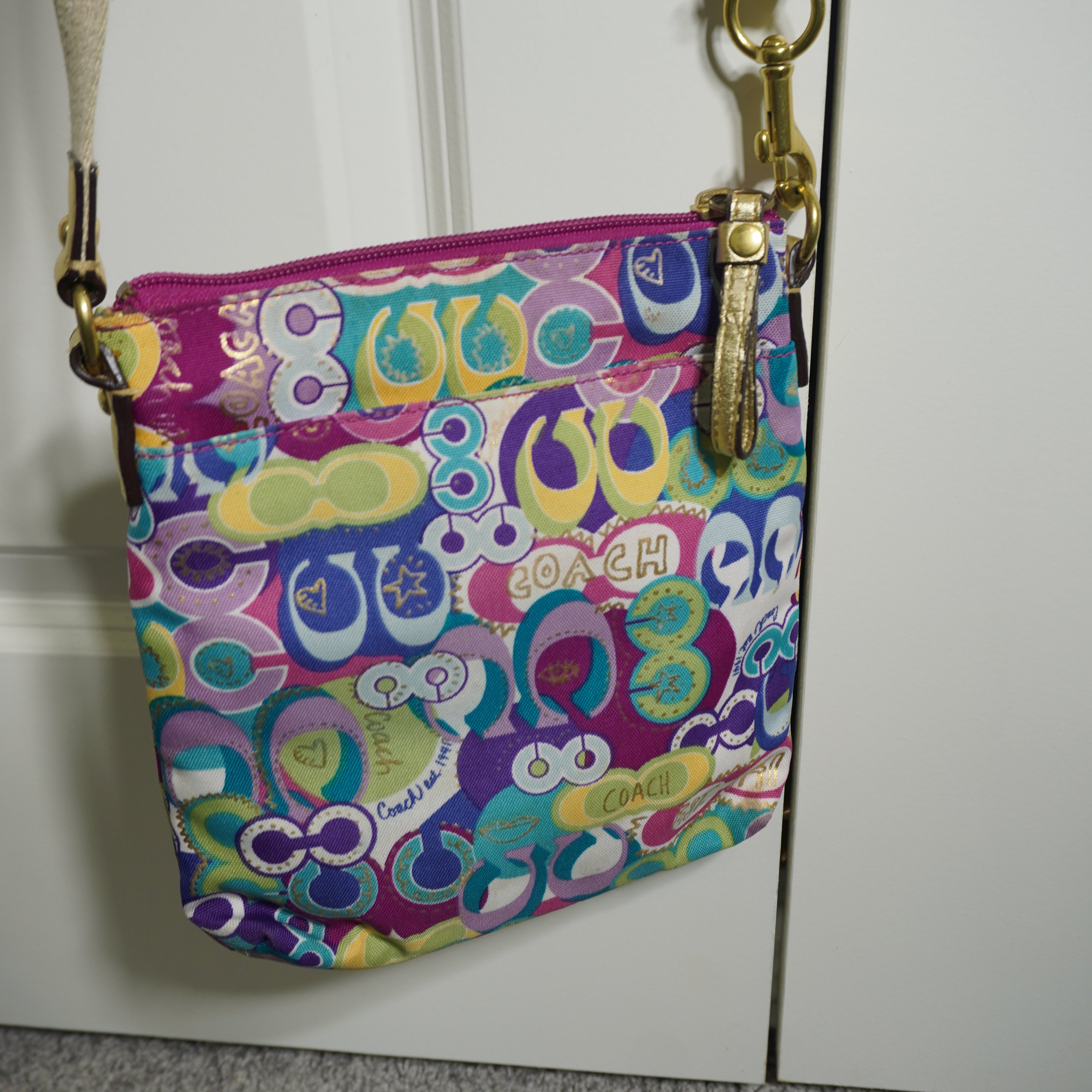 Coach Multicolor Purple Crossbody