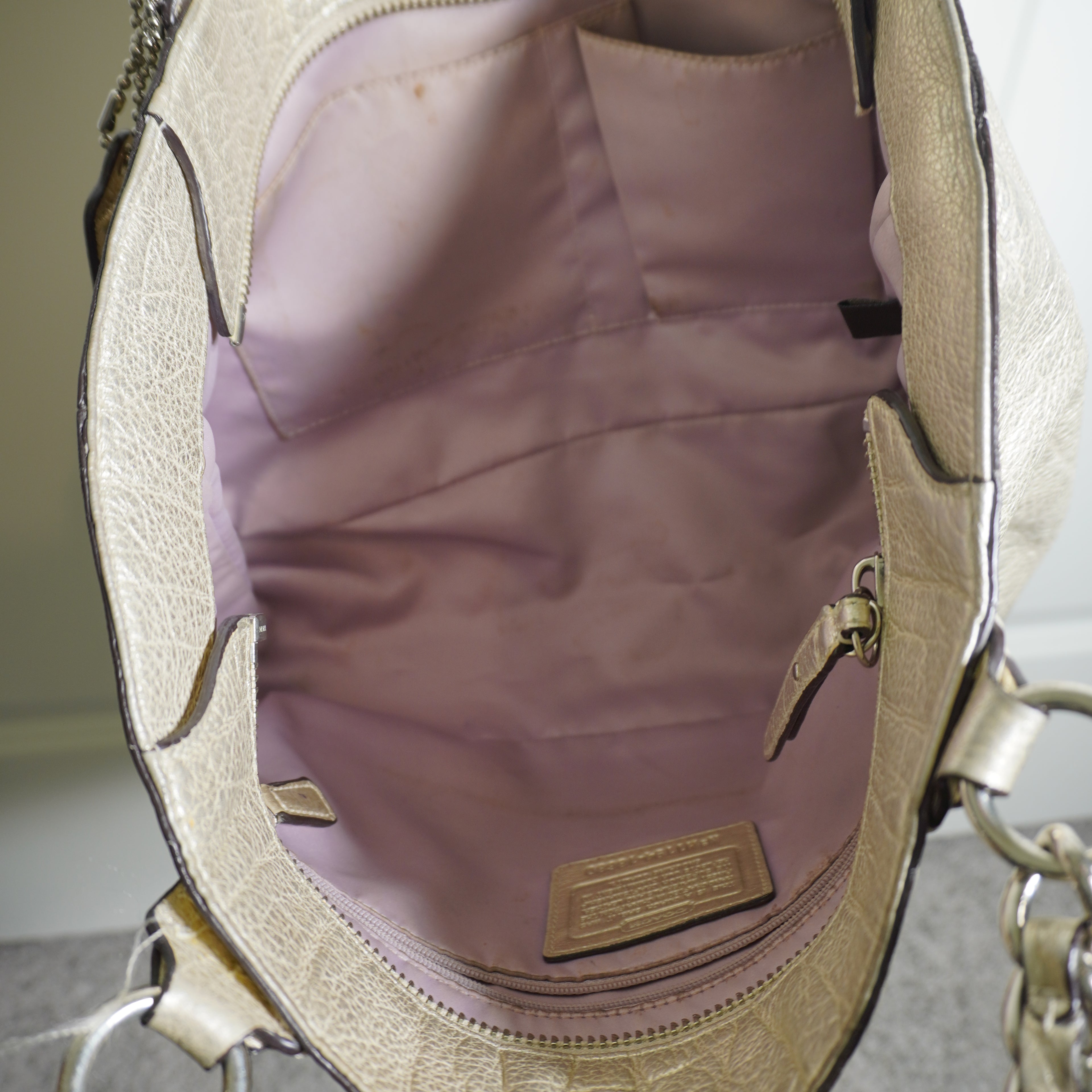 Coach Gold Leather Shoulder Bag