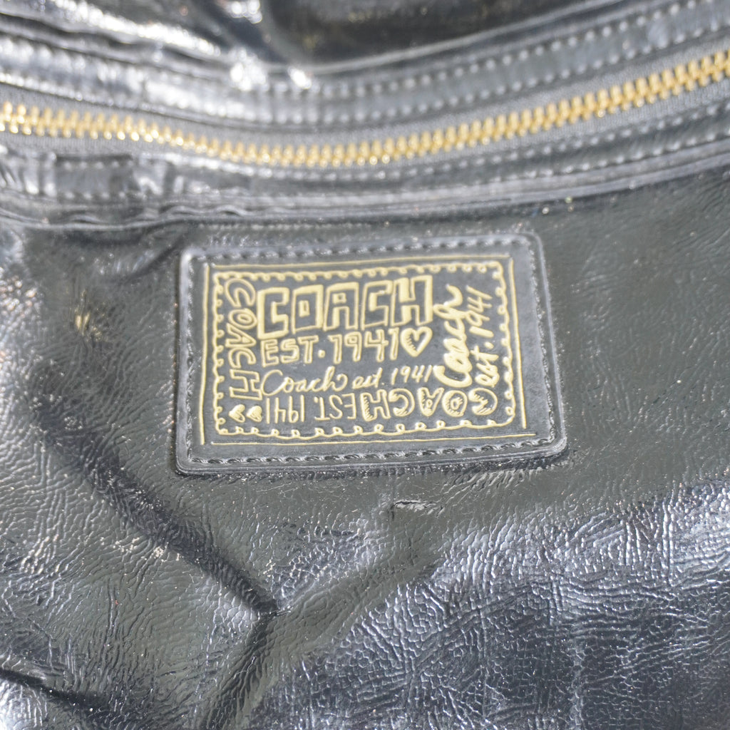 Coach Poppy Black Leather Shoulder Bag