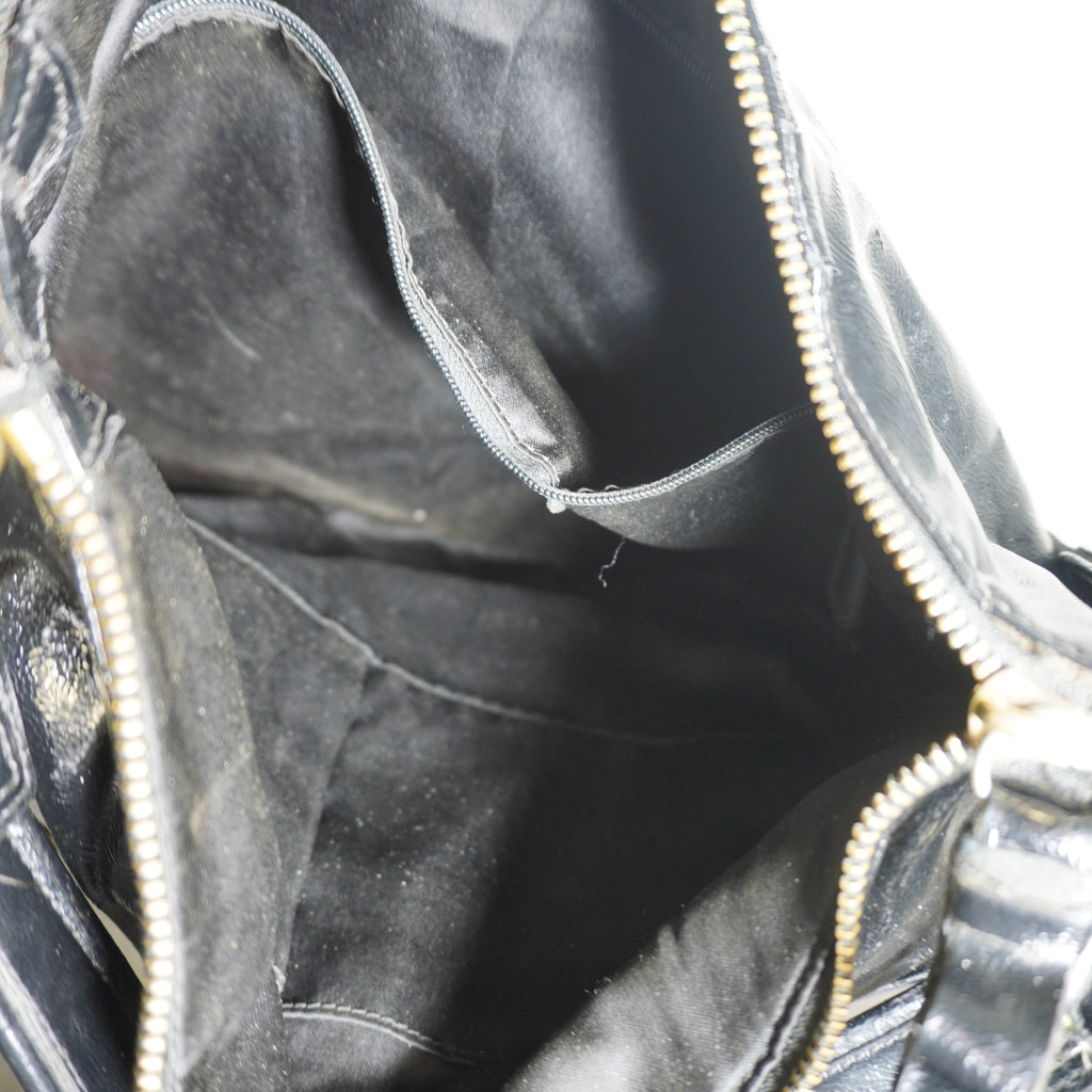 Coach Poppy Black Leather Shoulder Bag