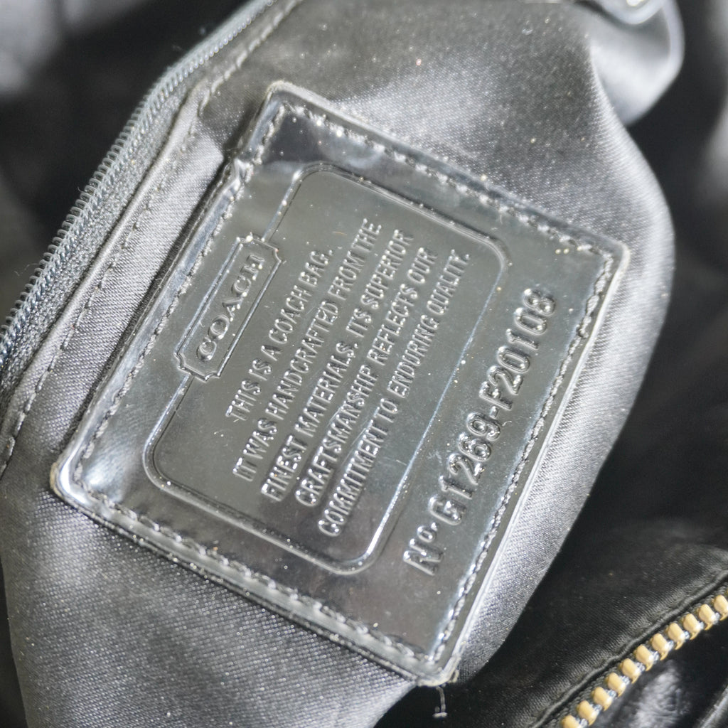 Coach Poppy Black Leather Shoulder Bag