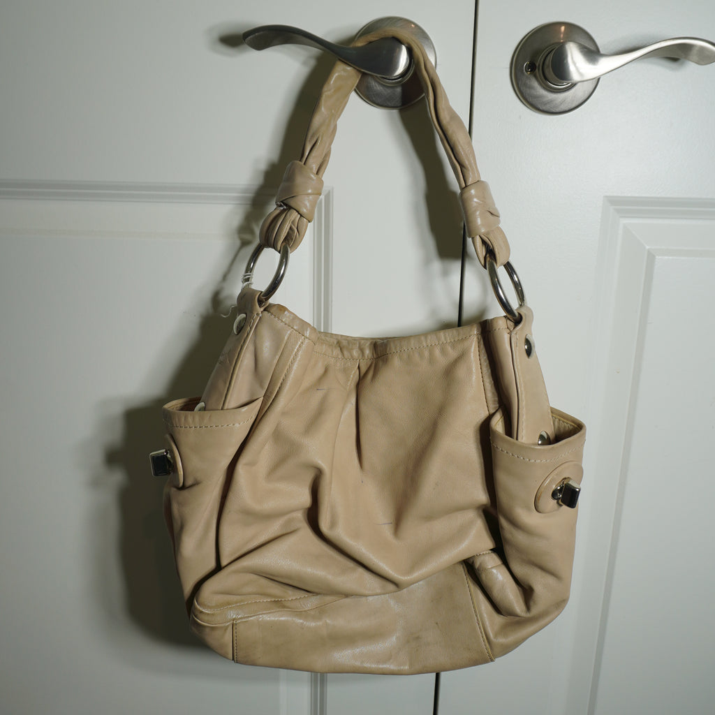 Coach Beige Leather Hobo Bag