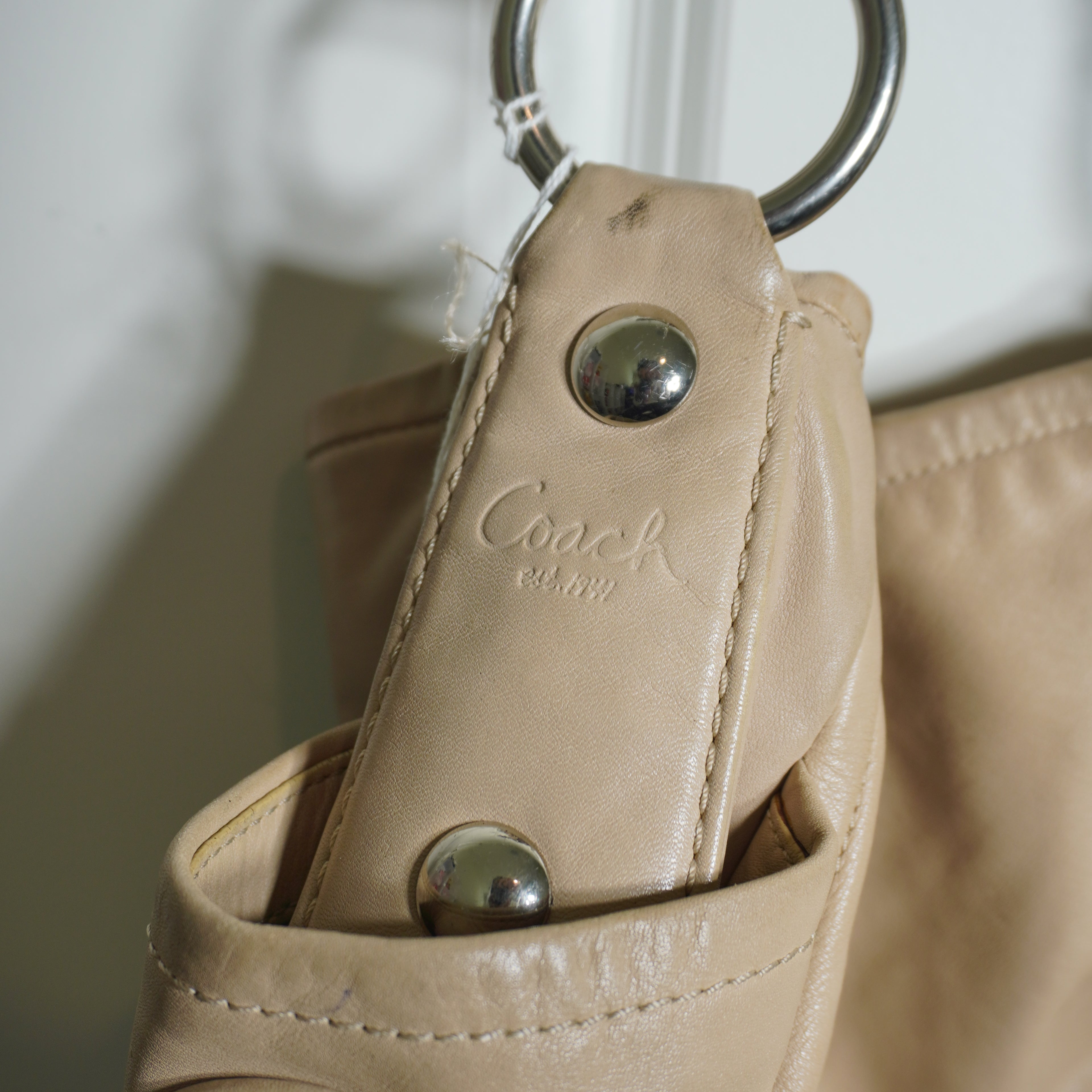 Coach Beige Leather Hobo Bag