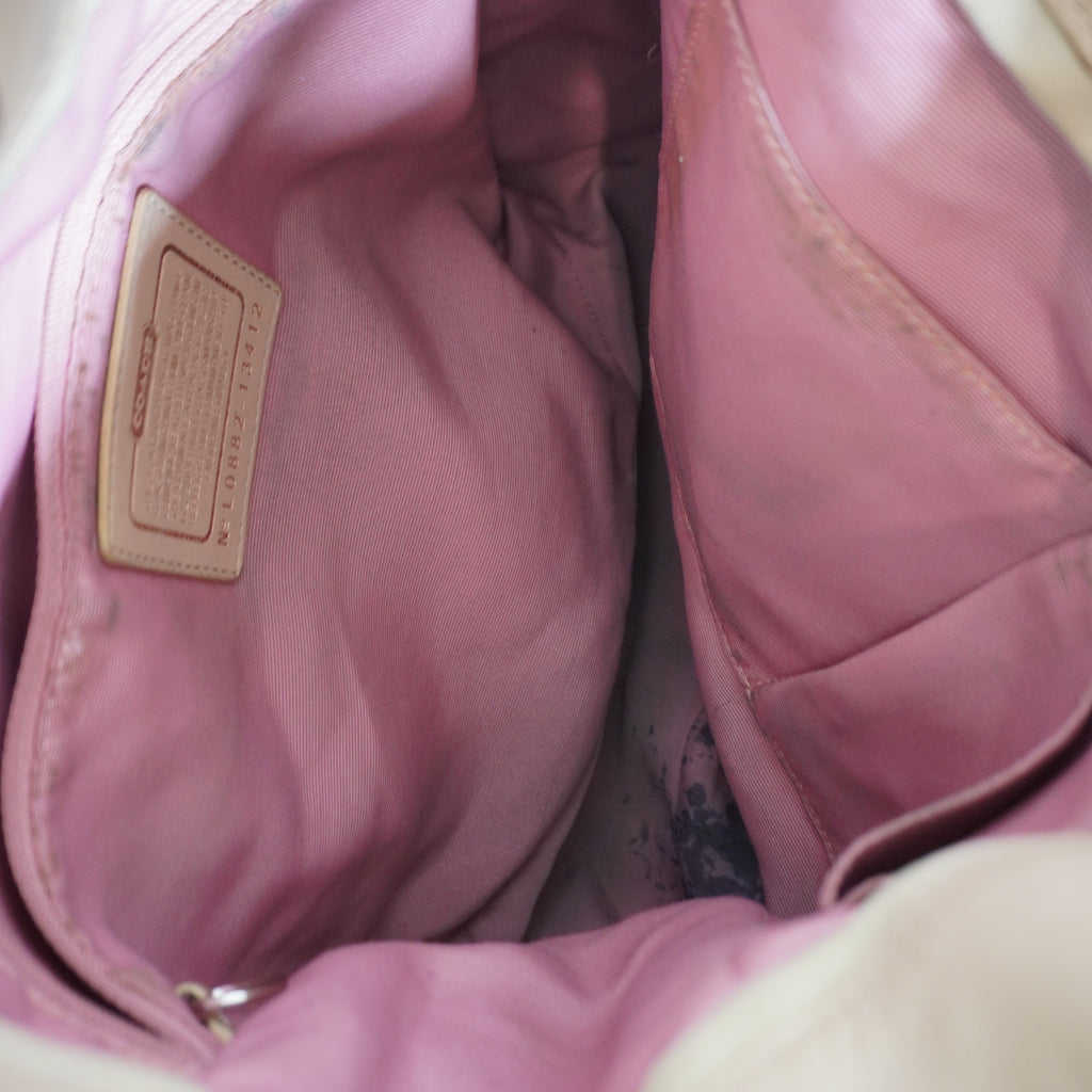 Coach Beige Leather Hobo Bag