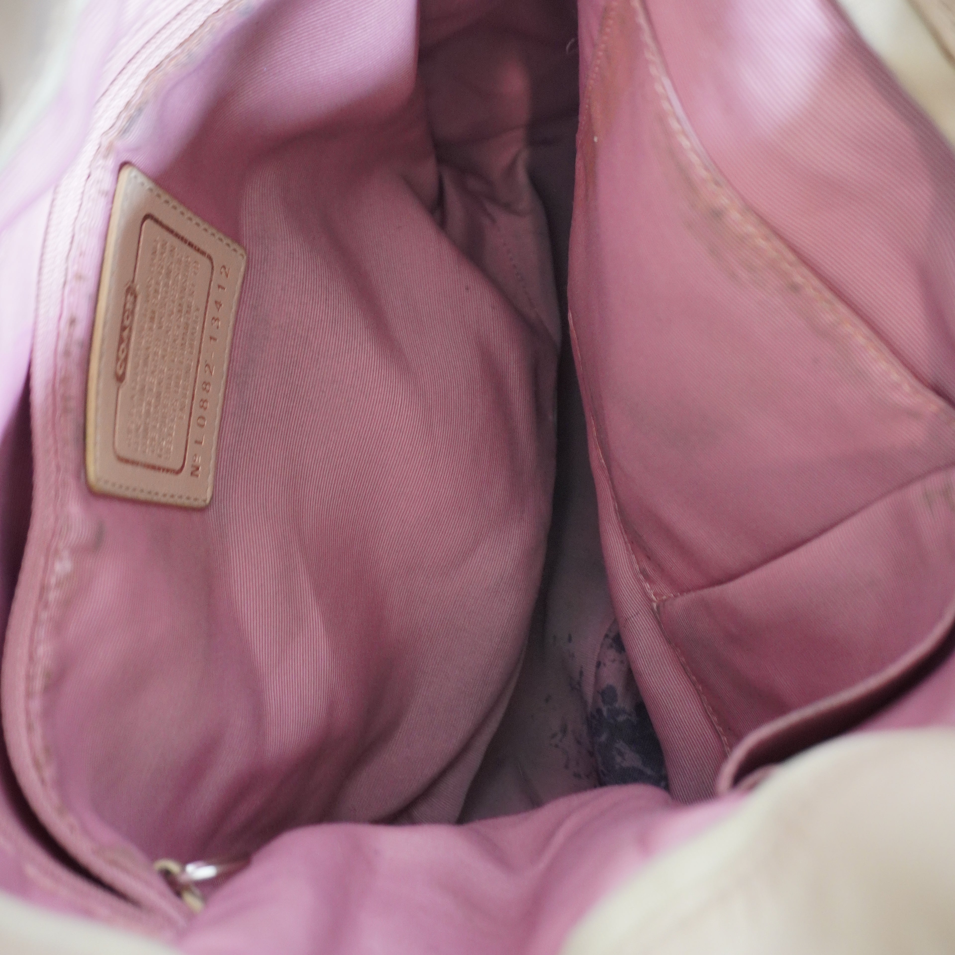 Coach Beige Leather Hobo Bag