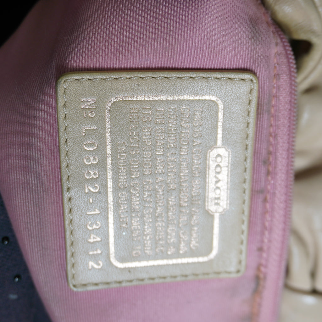 Coach Beige Leather Hobo Bag