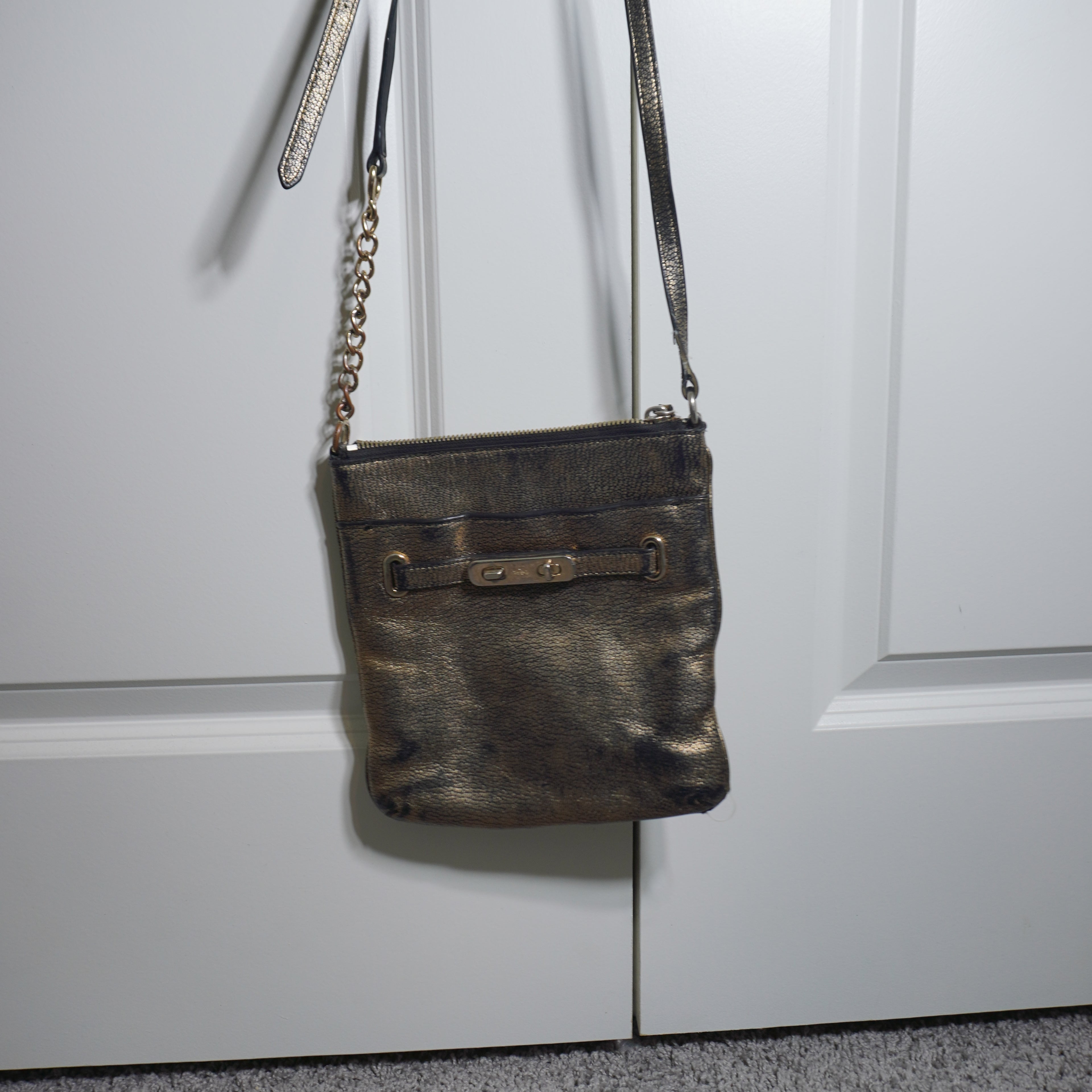 Coach Gold/Black Crossbody Bag