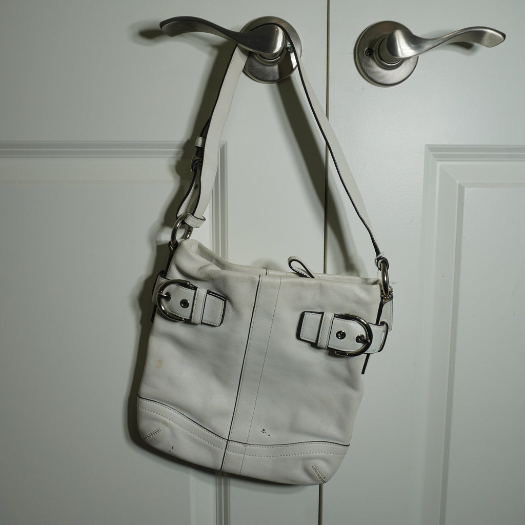 Coach White Leather Shoulder Bag