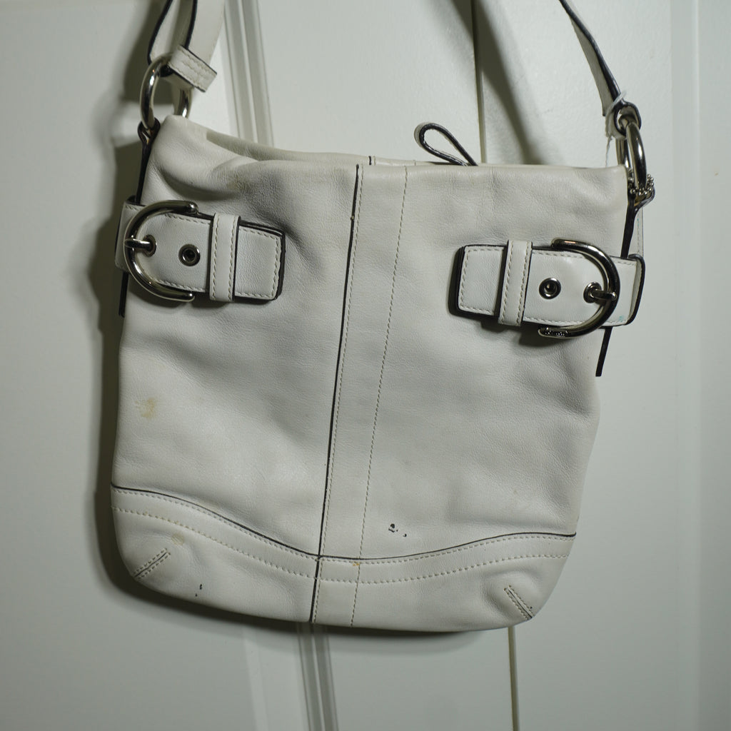 Coach White Leather Shoulder Bag