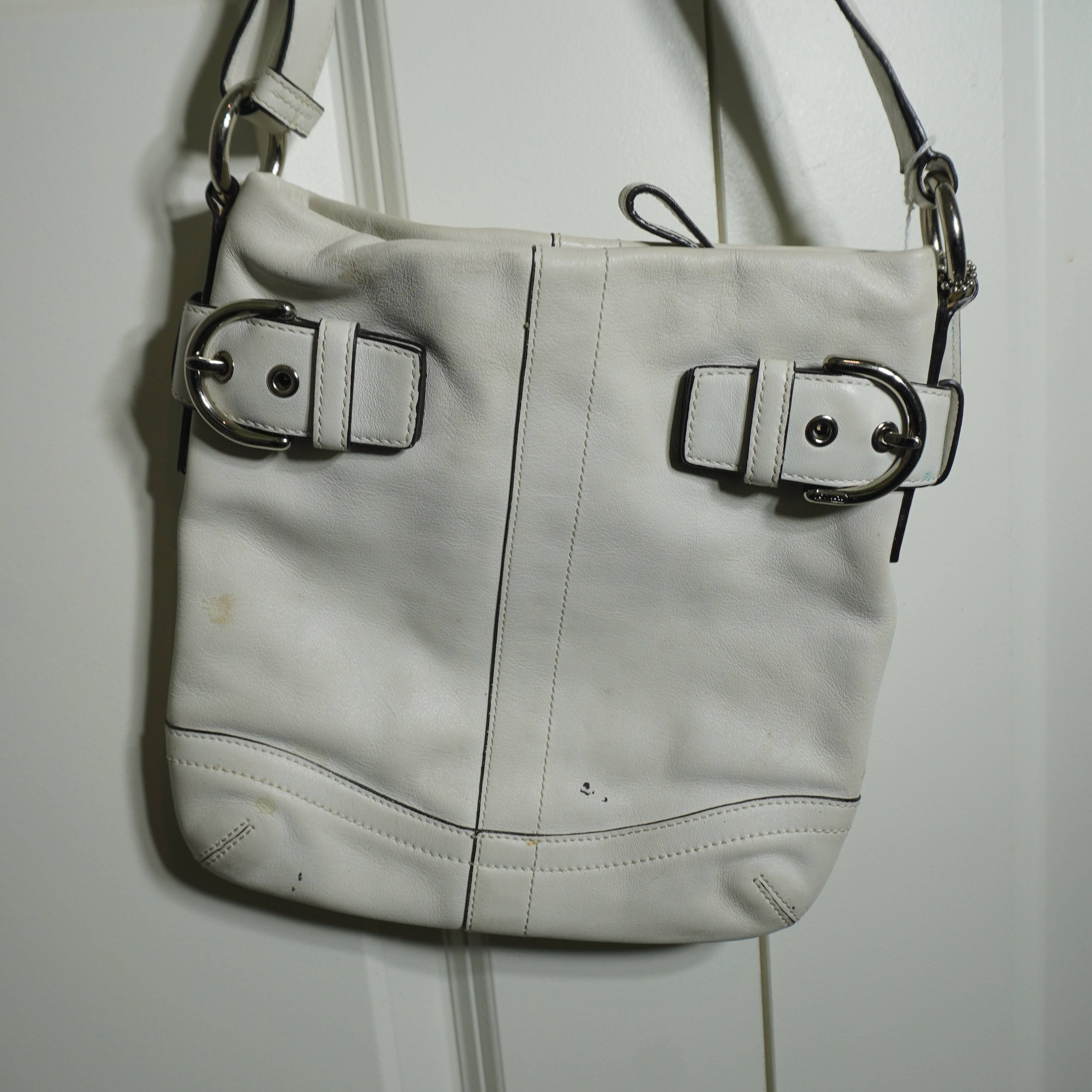 Coach White Leather Shoulder Bag