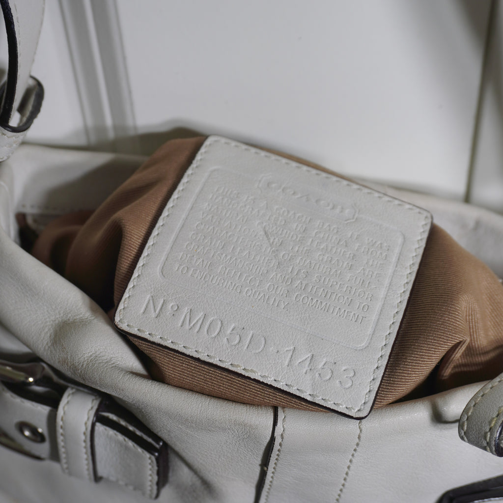 Coach White Leather Shoulder Bag