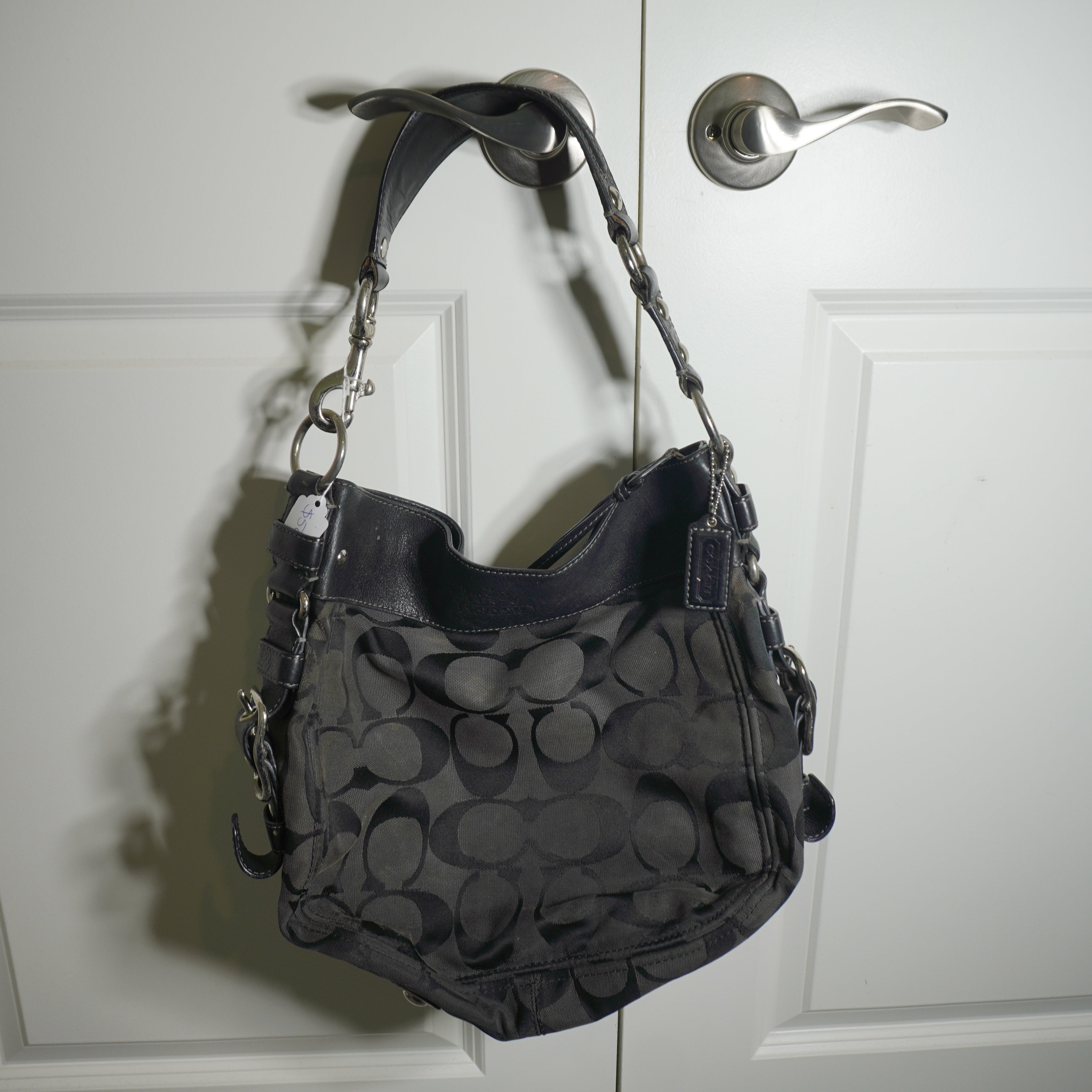 Coach Black Signature Canvas Shoulder Bag