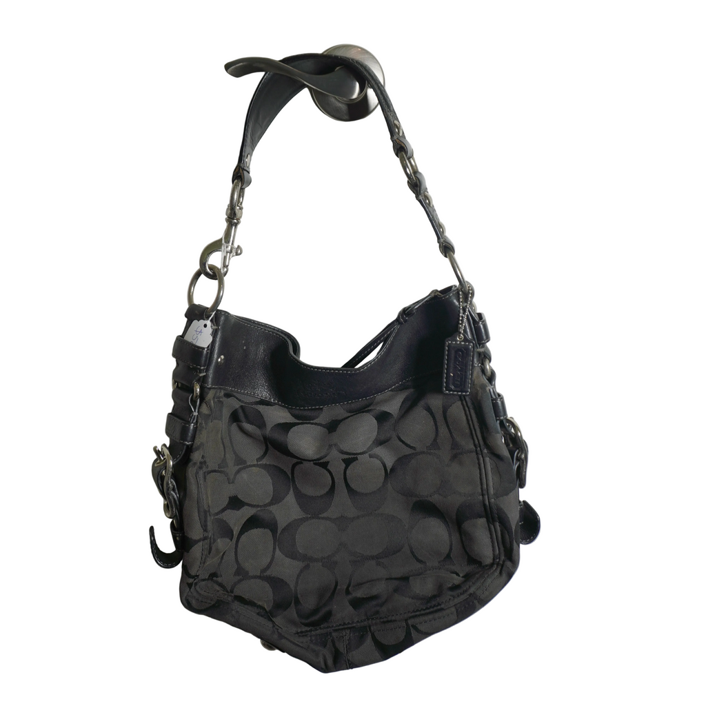 Coach Black Signature Canvas Shoulder Bag