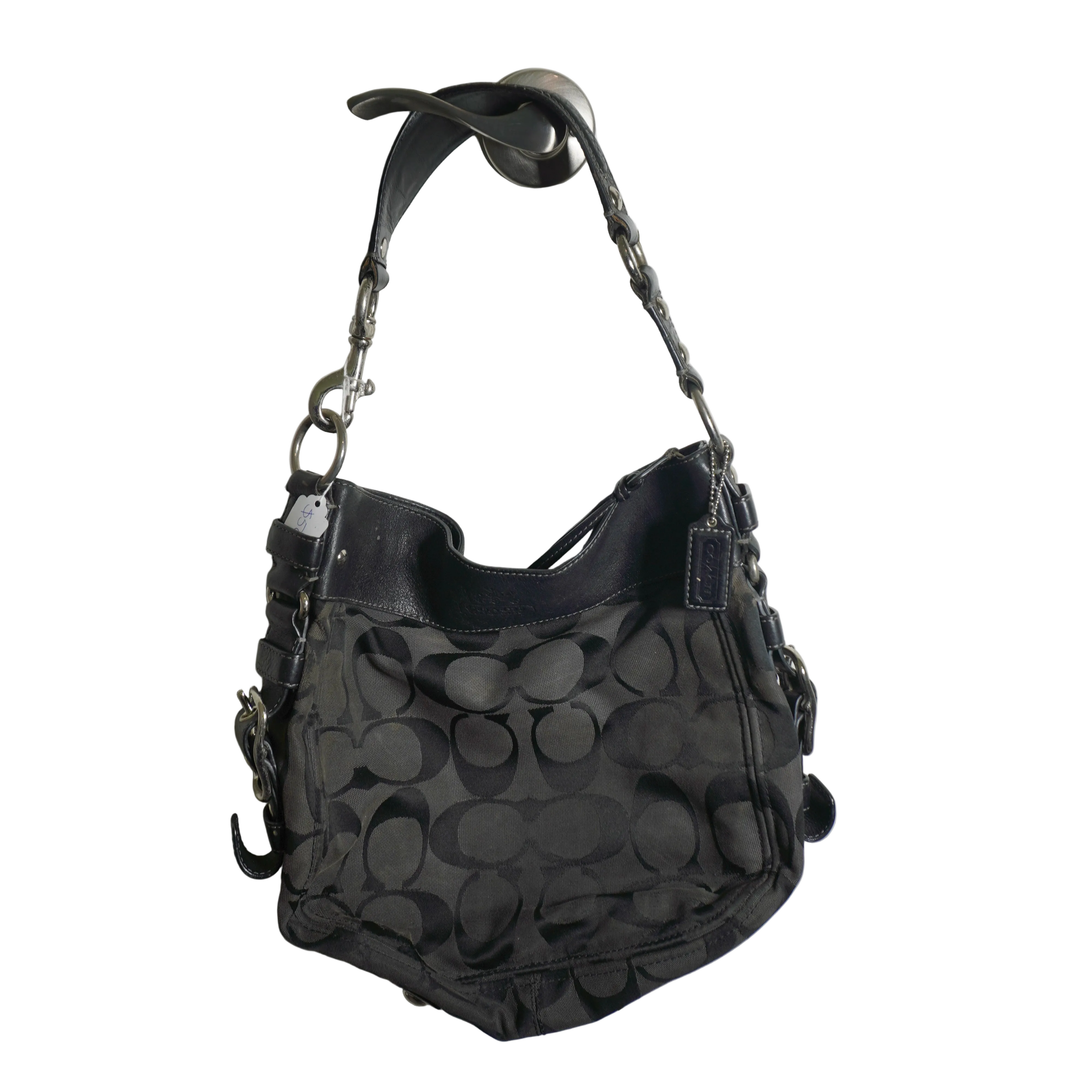 Coach Black Signature Canvas Shoulder Bag