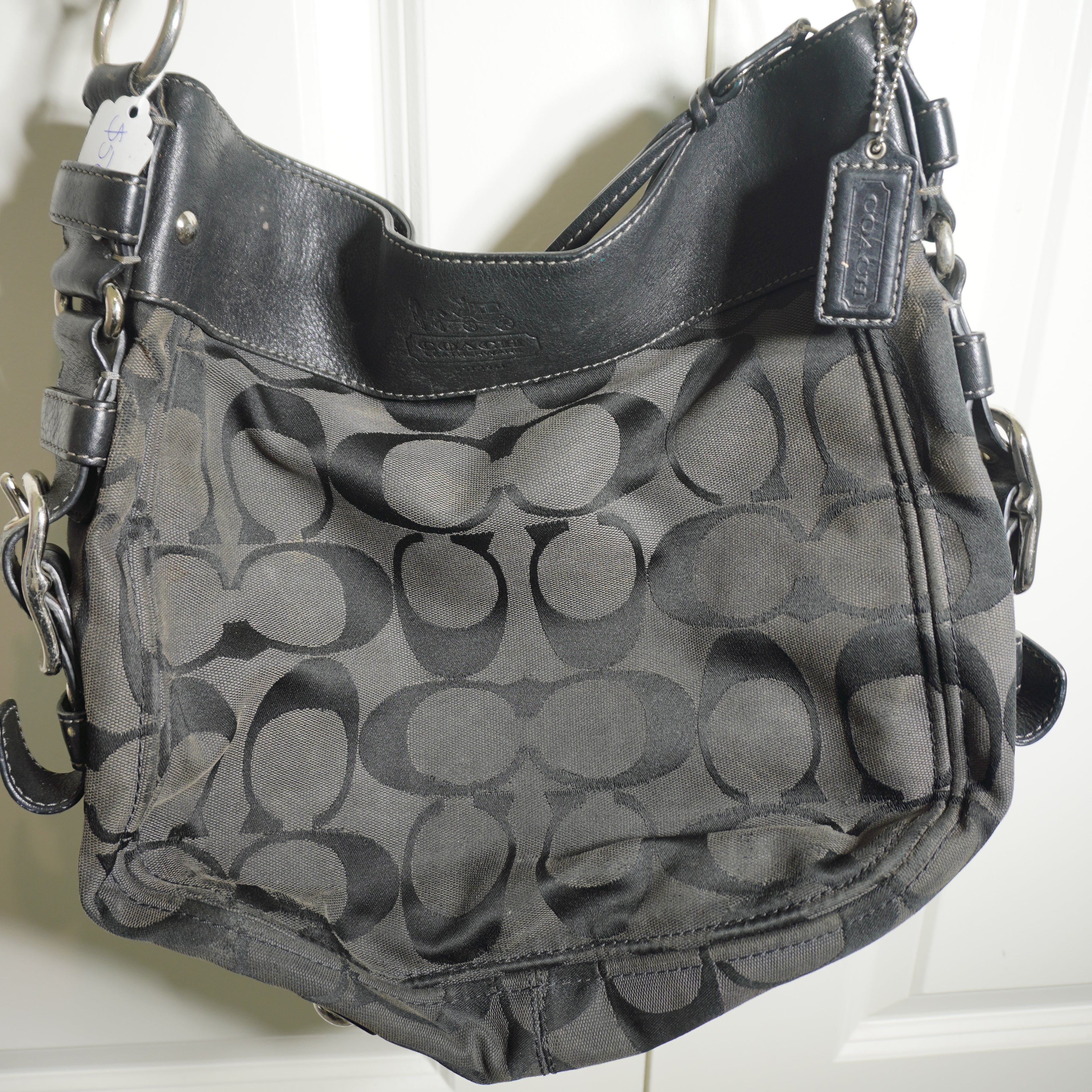 Coach Black Signature Canvas Shoulder Bag