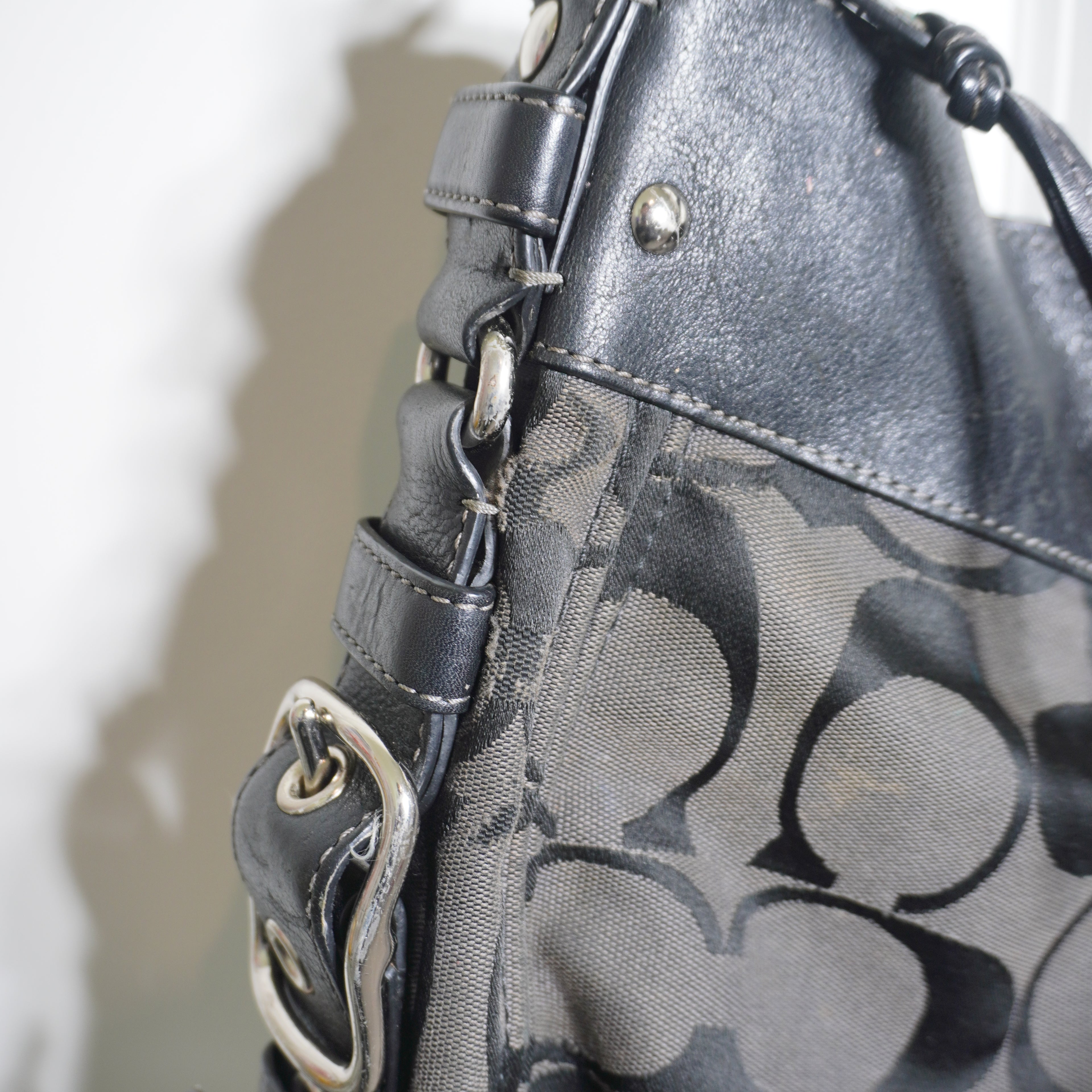 Coach Black Signature Canvas Shoulder Bag