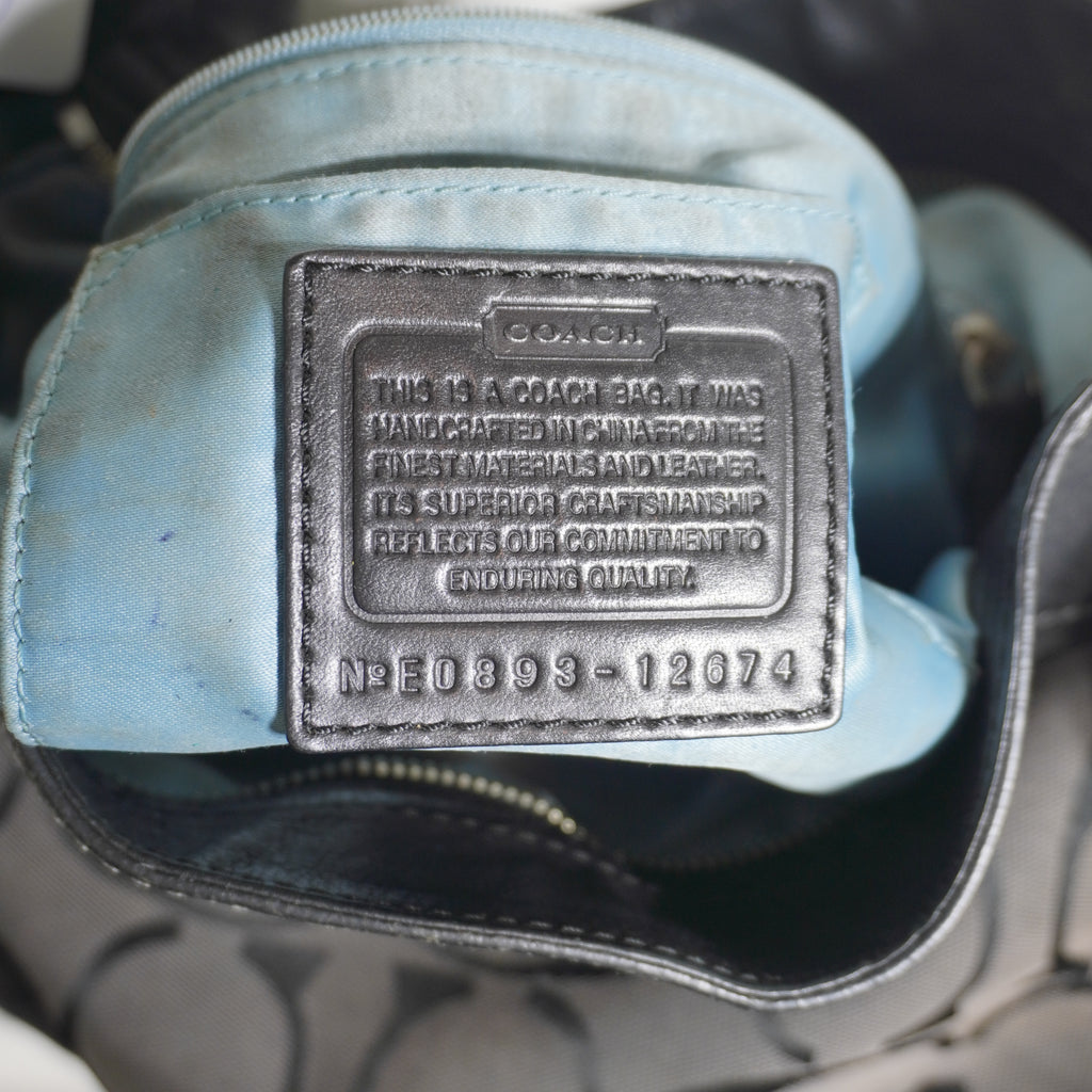 Coach Black Signature Canvas Shoulder Bag