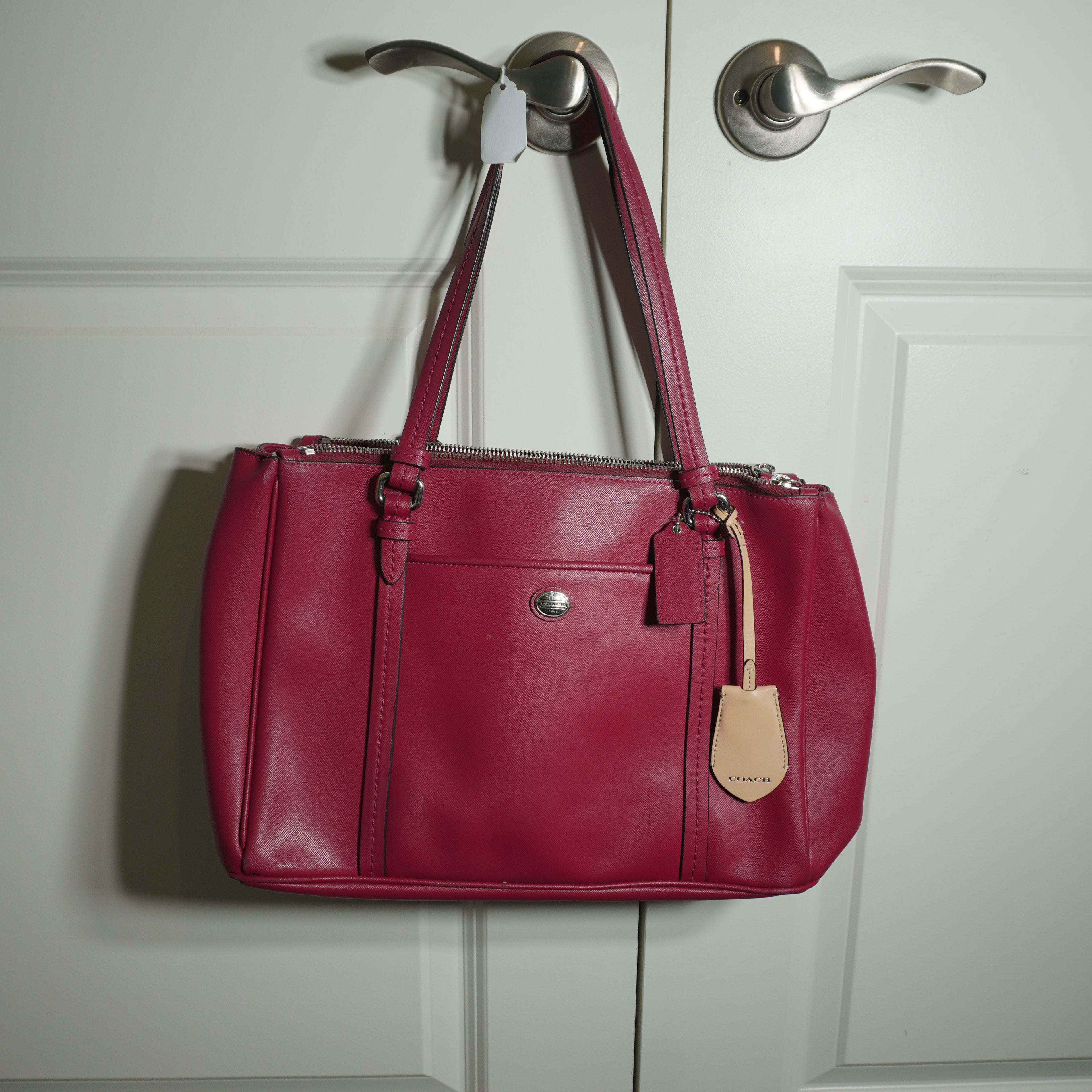 Coach Red Leather Shoulder Bag