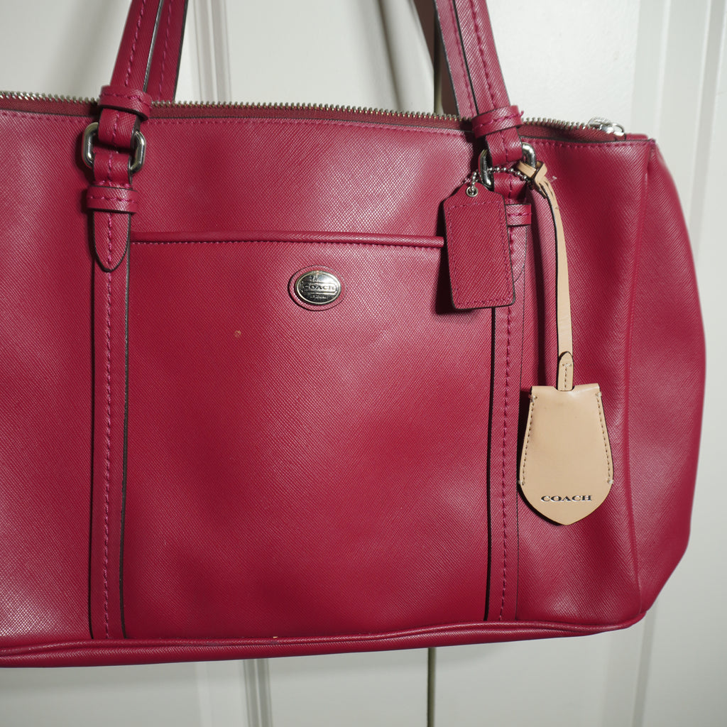 Coach Red Leather Shoulder Bag