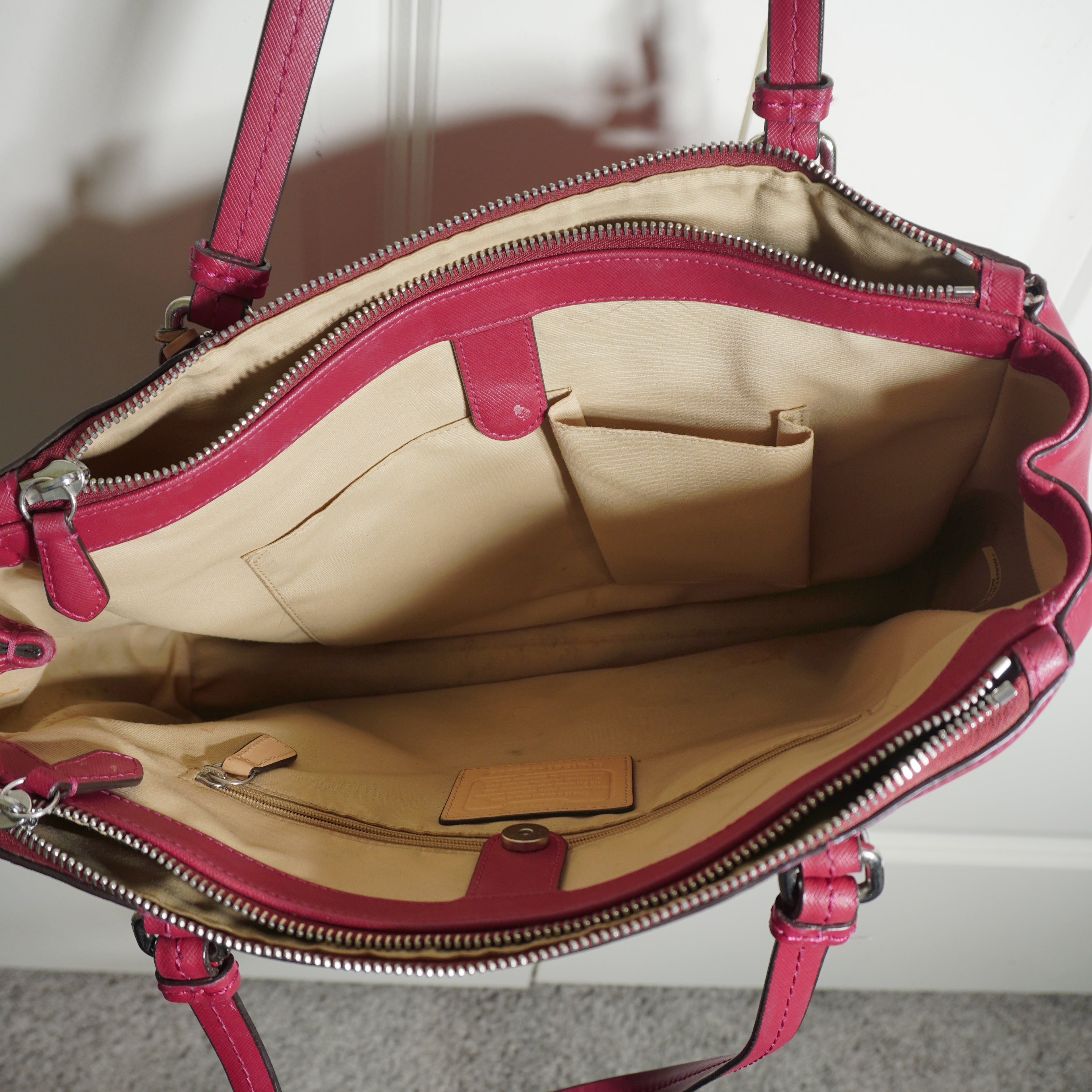 Coach Red Leather Shoulder Bag