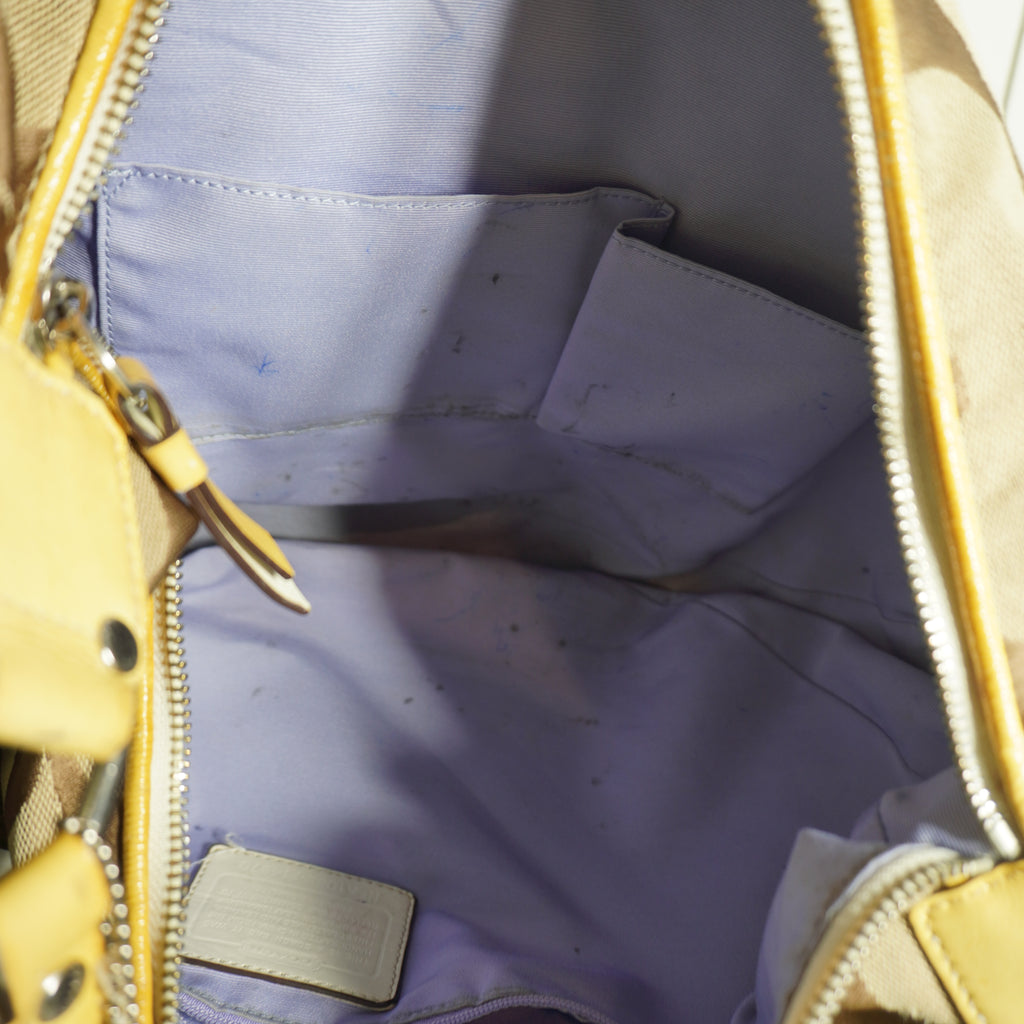 Coach Beige Brown Monogram Shoulder Bag